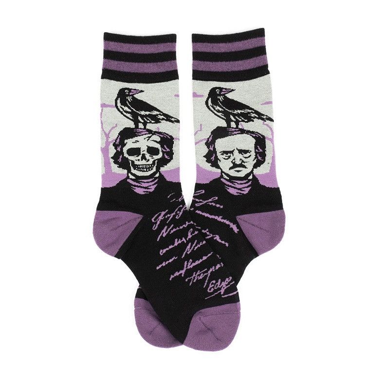 Converse × Happy Socks Retro Raven Letter Middle Tube Cotton Socks (1 pairs) Size ONE SIZE - 2 Thumbnail
