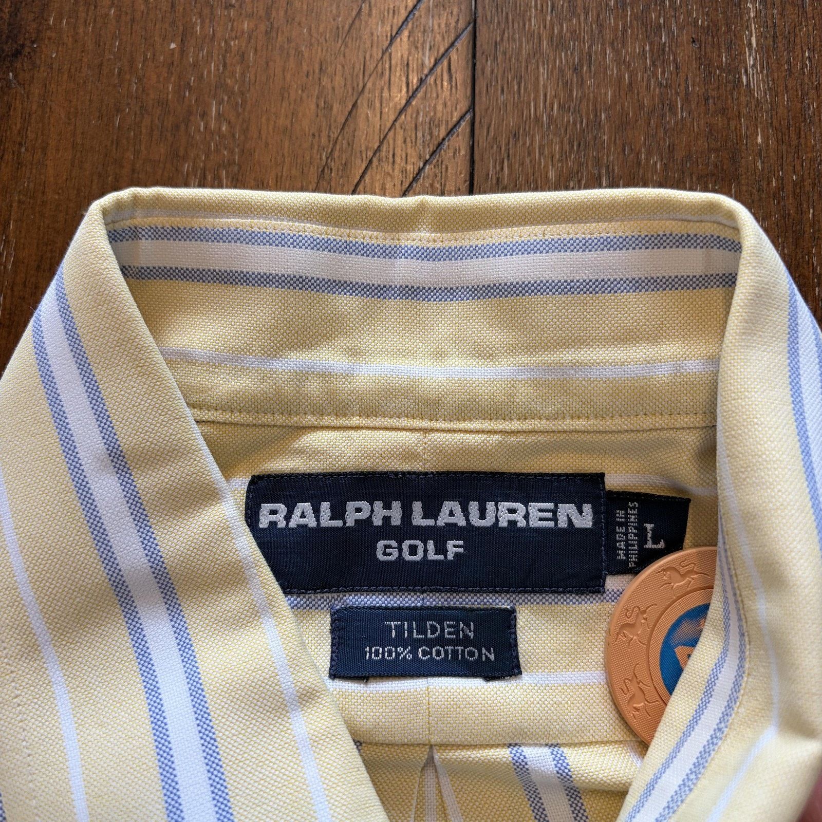 Ralph Lauren Ralph Lauren Golf Shirt Mens L Yellow Stripe Tilden Button Size US L / EU 52-54 / 3 - 4 Thumbnail
