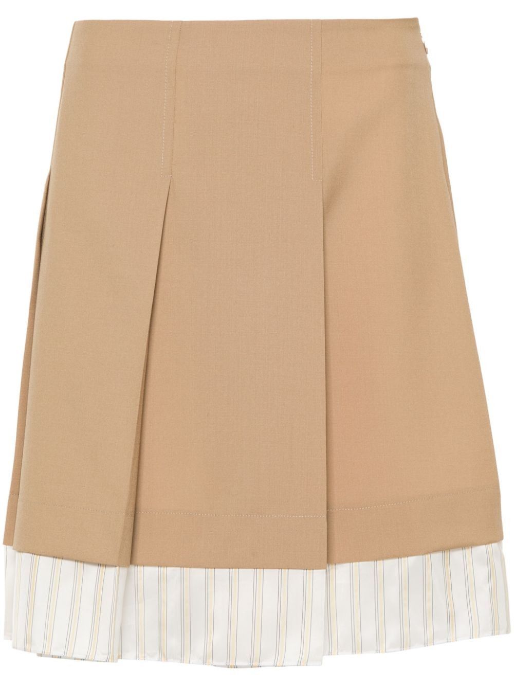 Marni o1f1d3z0525 Pleated Mini Skirt in Beige Size 26" / US 2 / IT 38 - 2 Thumbnail