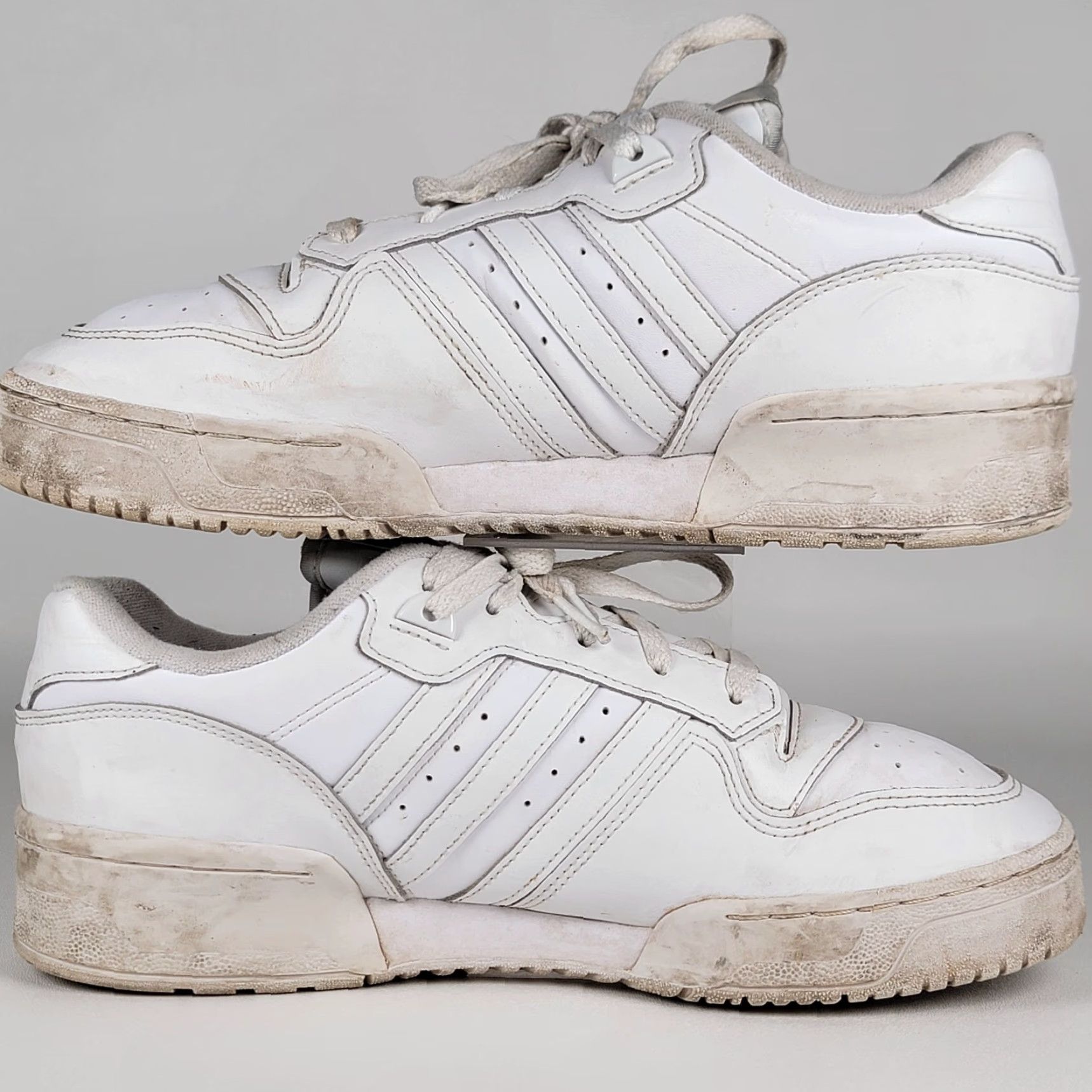 Adidas Adidas Rivalry Low Sneaker Men's White Triple White Size 10 US Leather Rubber Size US 10 / EU 43 - 4 Thumbnail