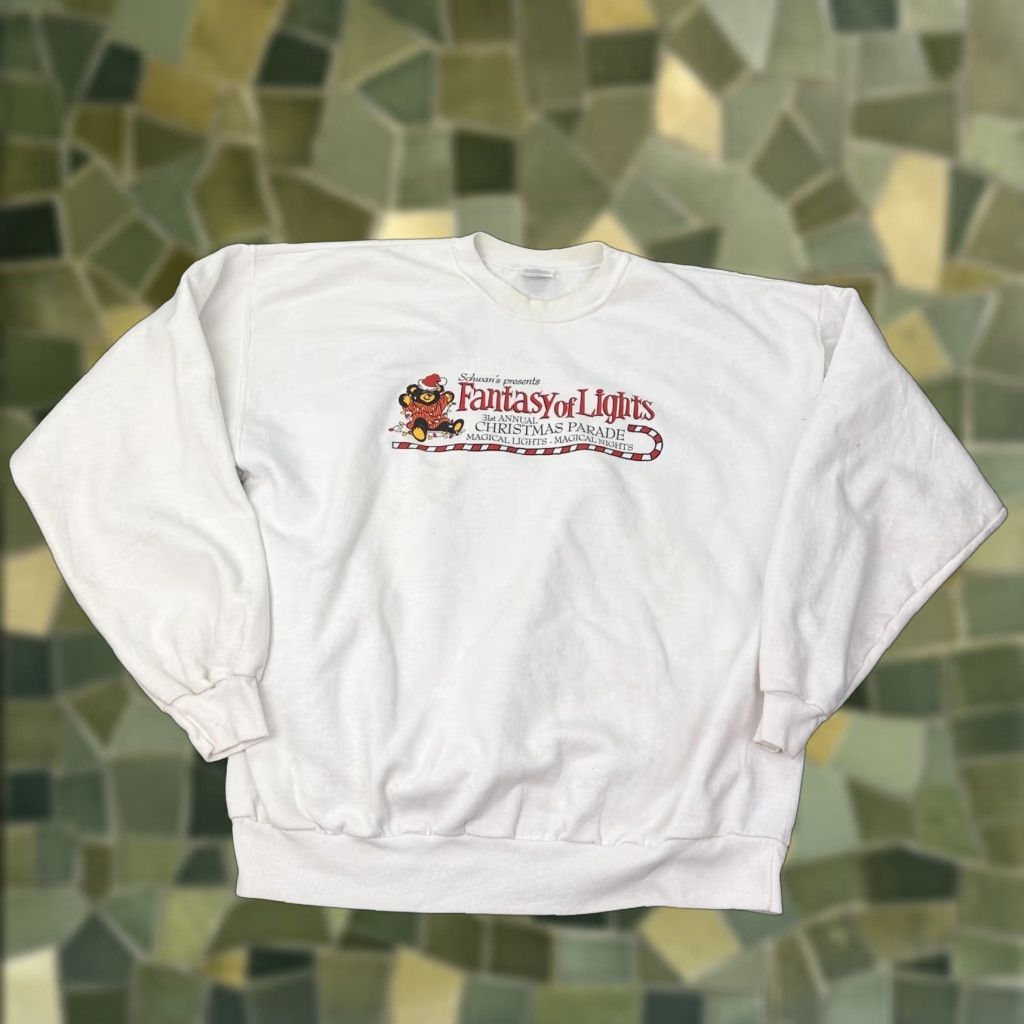 Hanes VINTAGE Schwan's Fantasy of Lights Sweatshirt Mens XL Christmas Parade Crewneck 90s Size US XL / EU 56 / 4 - 1 Thumbnail