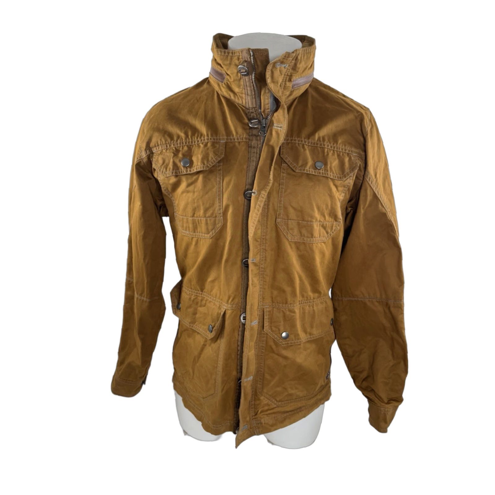 Vintage KUHL Hooded Mens S Field Jacket - Brown - Hiking Waxed Cotton Blend - Outdoor B2 EXCELLENT Size US S / EU 44-46 / 1 - 1 Thumbnail