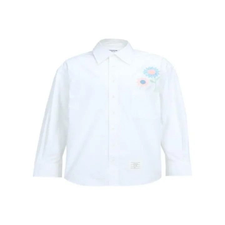 Thom Browne Thom Browne White Button-Up Long Sleeve Shirt 0079 Size US M / EU 48-50 / 2 - 1 Thumbnail
