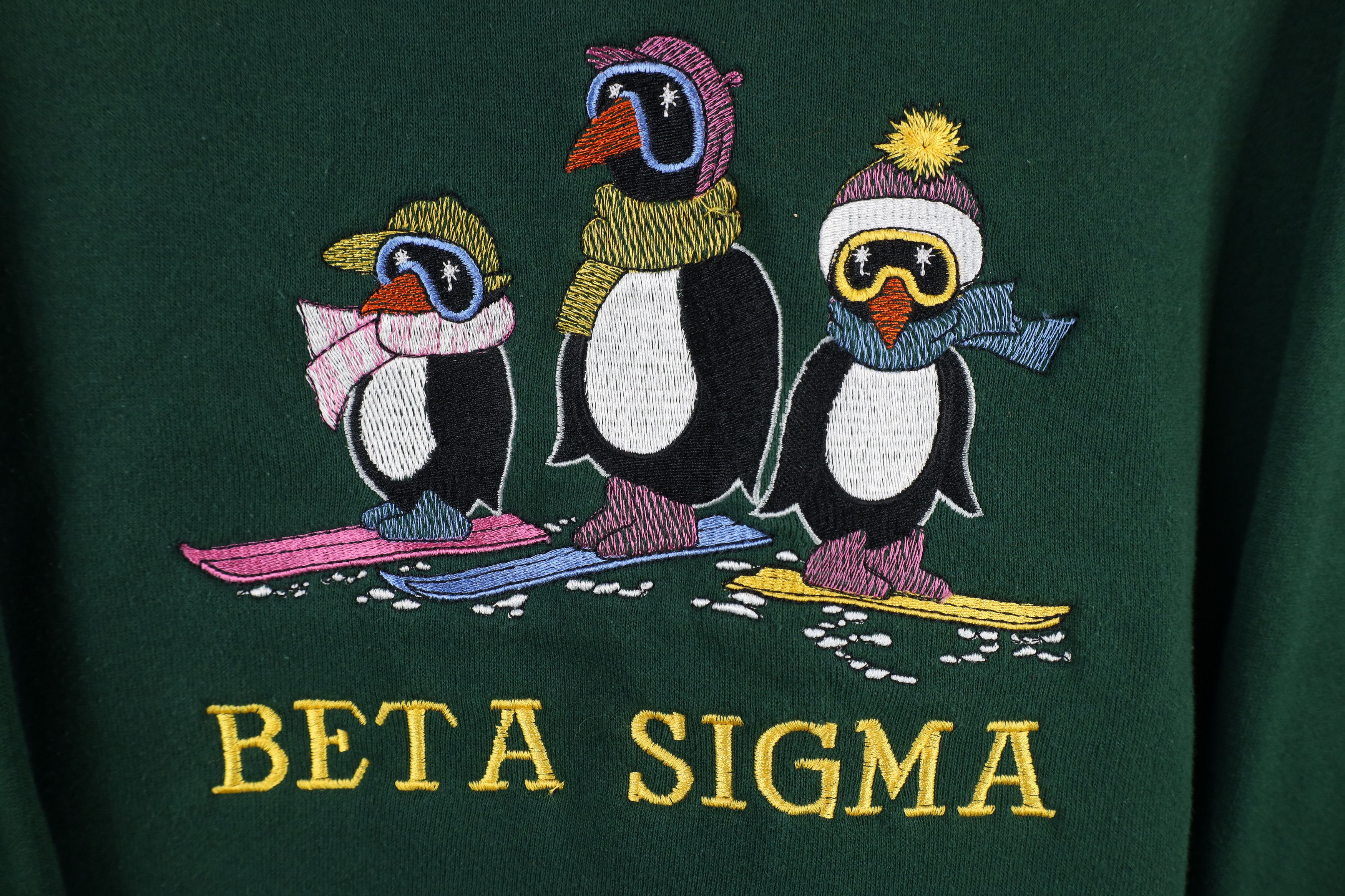Vintage Vintage 90s Fraternity Penguins Crewneck Sweatshirt USA Size US XL / EU 56 / 4 - 4 Thumbnail