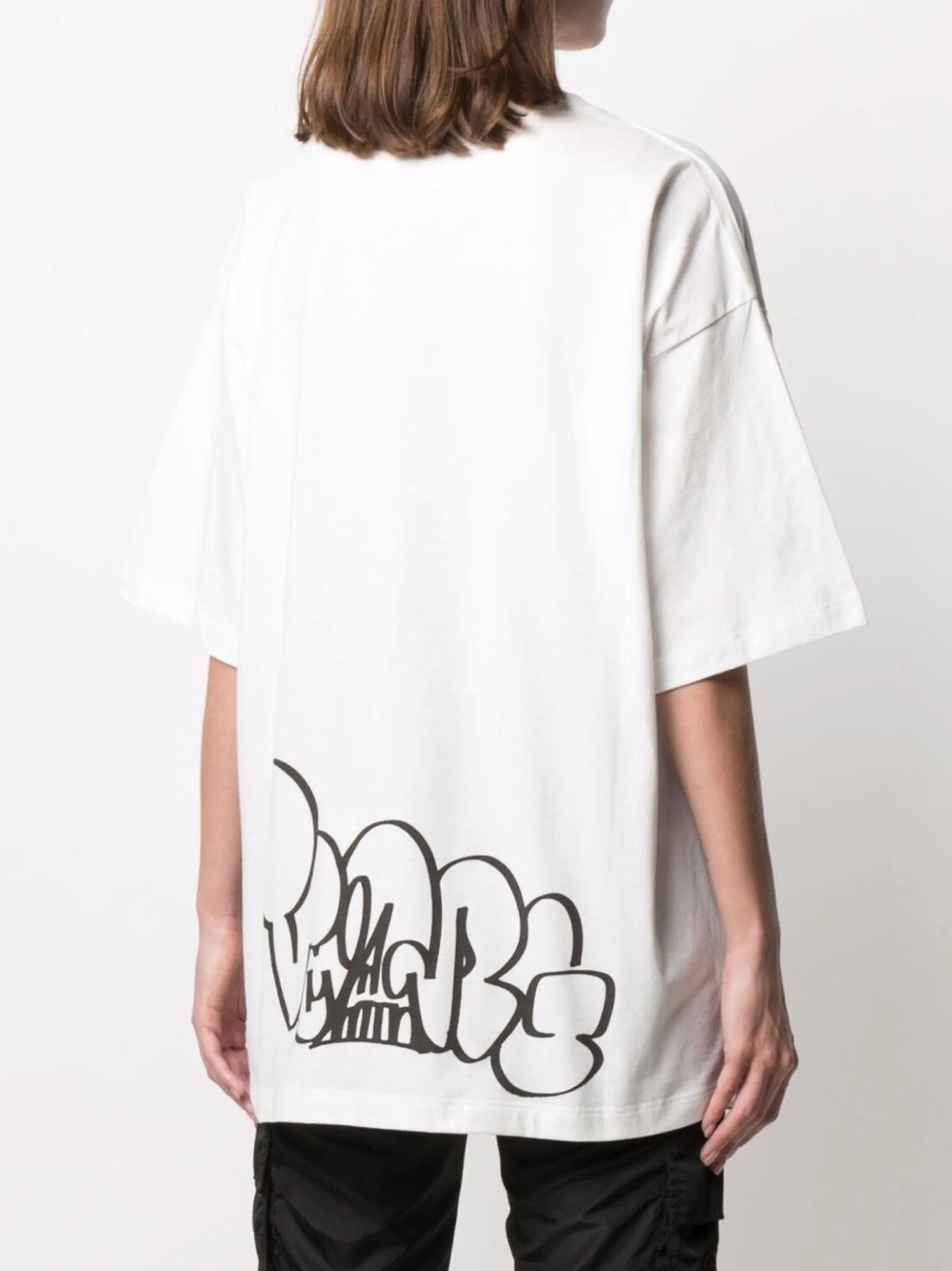 Off-White o1gr1nt0325 Katsu Graffiti New Tomboy T-Shirt in White Size XS / US 0-2 / IT 36-38 - 4 Thumbnail