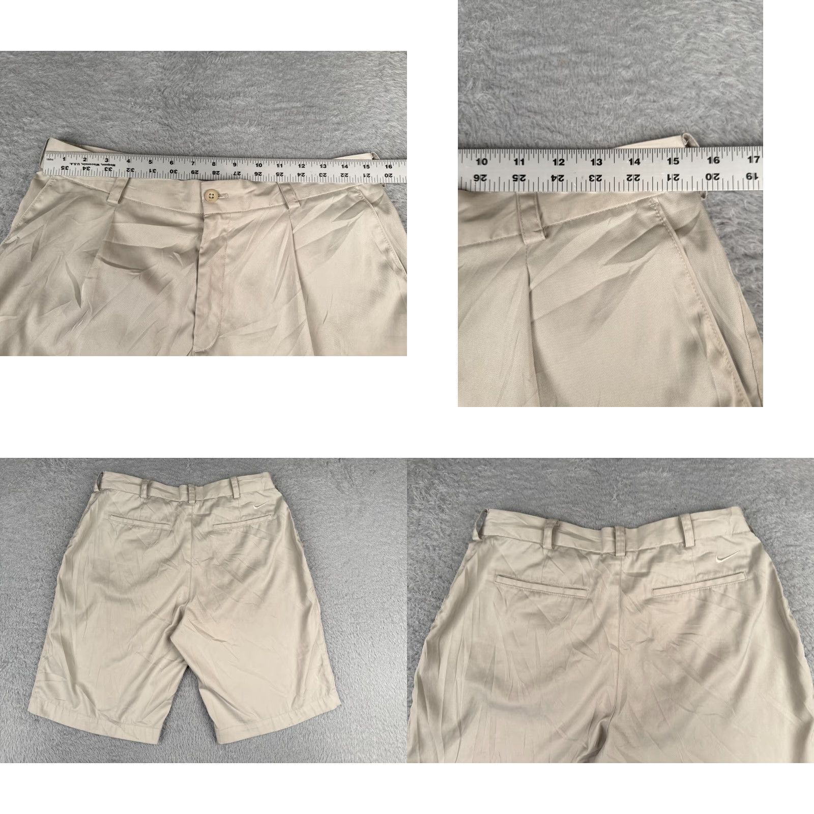 Nike Nike Shorts Mens 30 Beige Pleated Polyester Blend Golf Outdoor 30x11 Casual Activewear Travel Pockets Quick Dry Breathable Easy Care 90s? Wait. Size US 30 / EU 46 - 9 Thumbnail