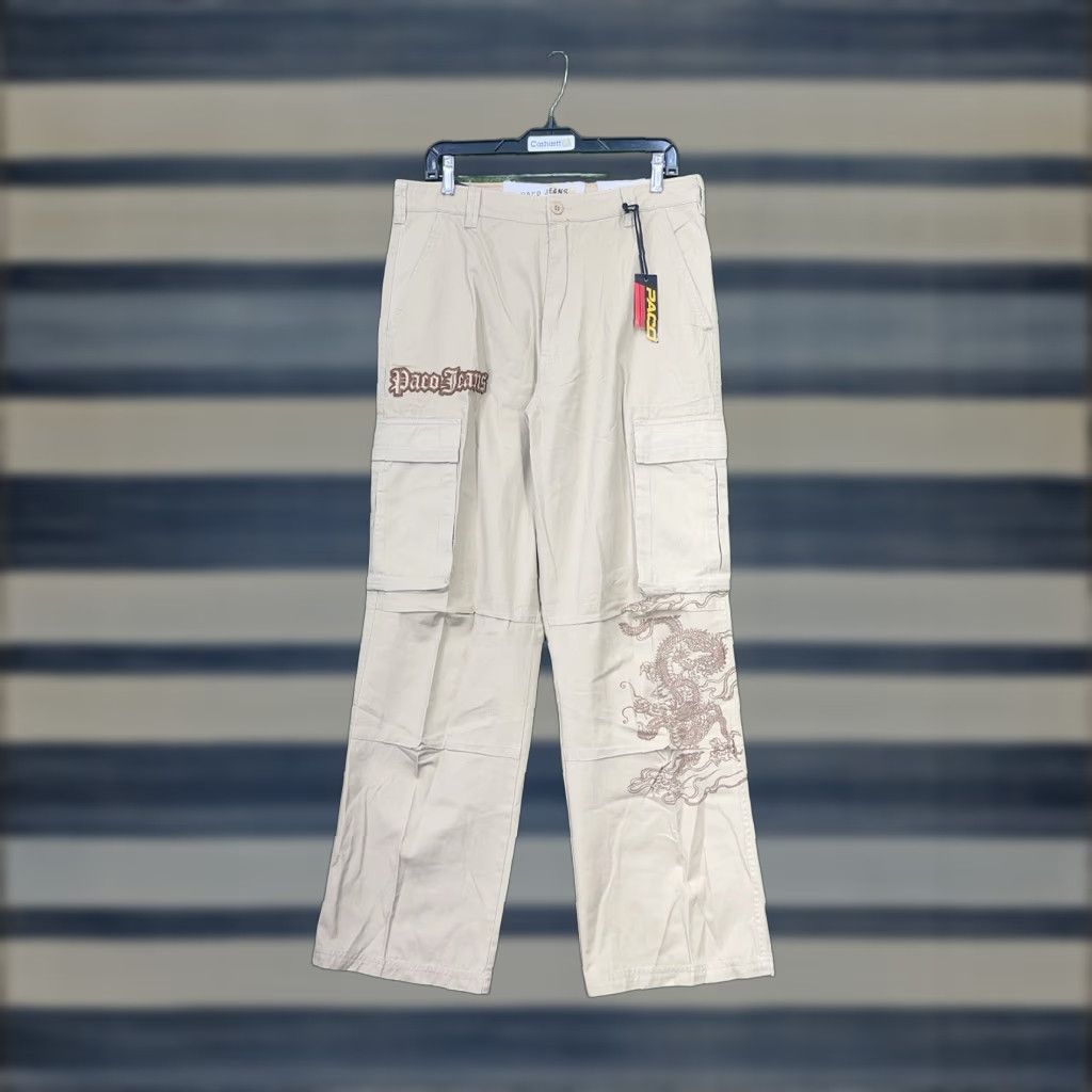 Vintage VINTAGE Paco Cargo Pants 32x30 Beige Baggy Y2K Camo Skater Goth Mens Wide Leg Size US 32 / EU 48 - 1 Thumbnail