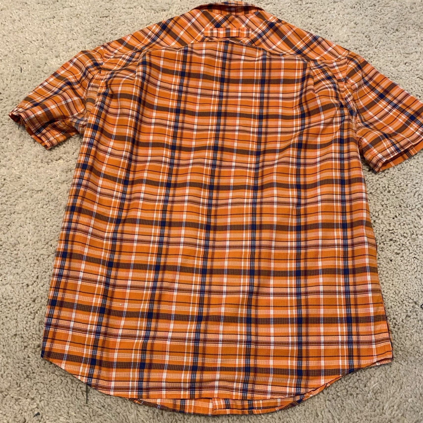 Vintage Duluth Shirt Men Medium Orange Plaid Button-Up Short Sleeve Pockets Casual Travel Outdoor Fishing Hiking Size US M / EU 48-50 / 2 - 5 Thumbnail