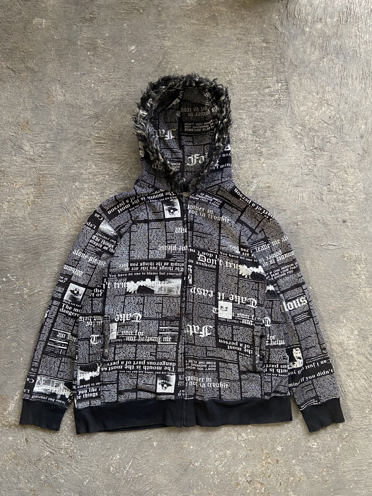 20471120 2000s Splendid Satisfaction - Poem FullPrinted Zip Hoodie Size US XL / EU 56 / 4 - 3 Thumbnail