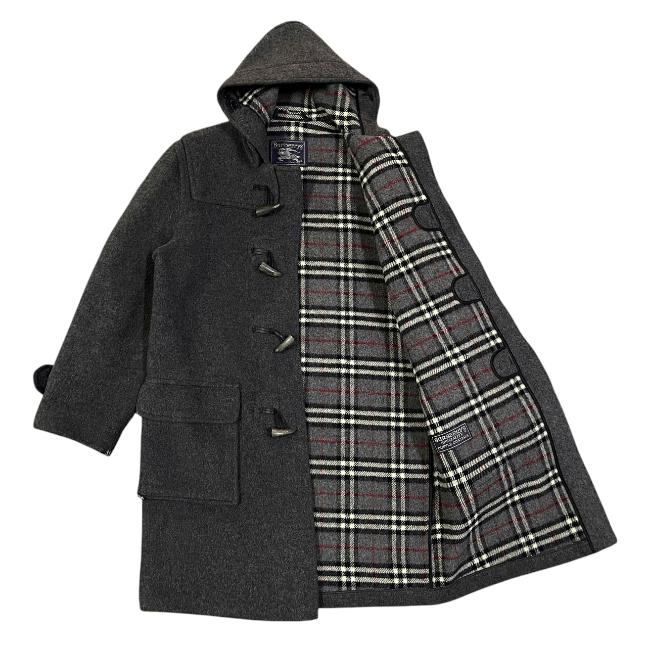 Burberry Vintage Burberry Wool Duffle Coat Nova Check Size US M / EU 48-50 / 2 - 1 Thumbnail