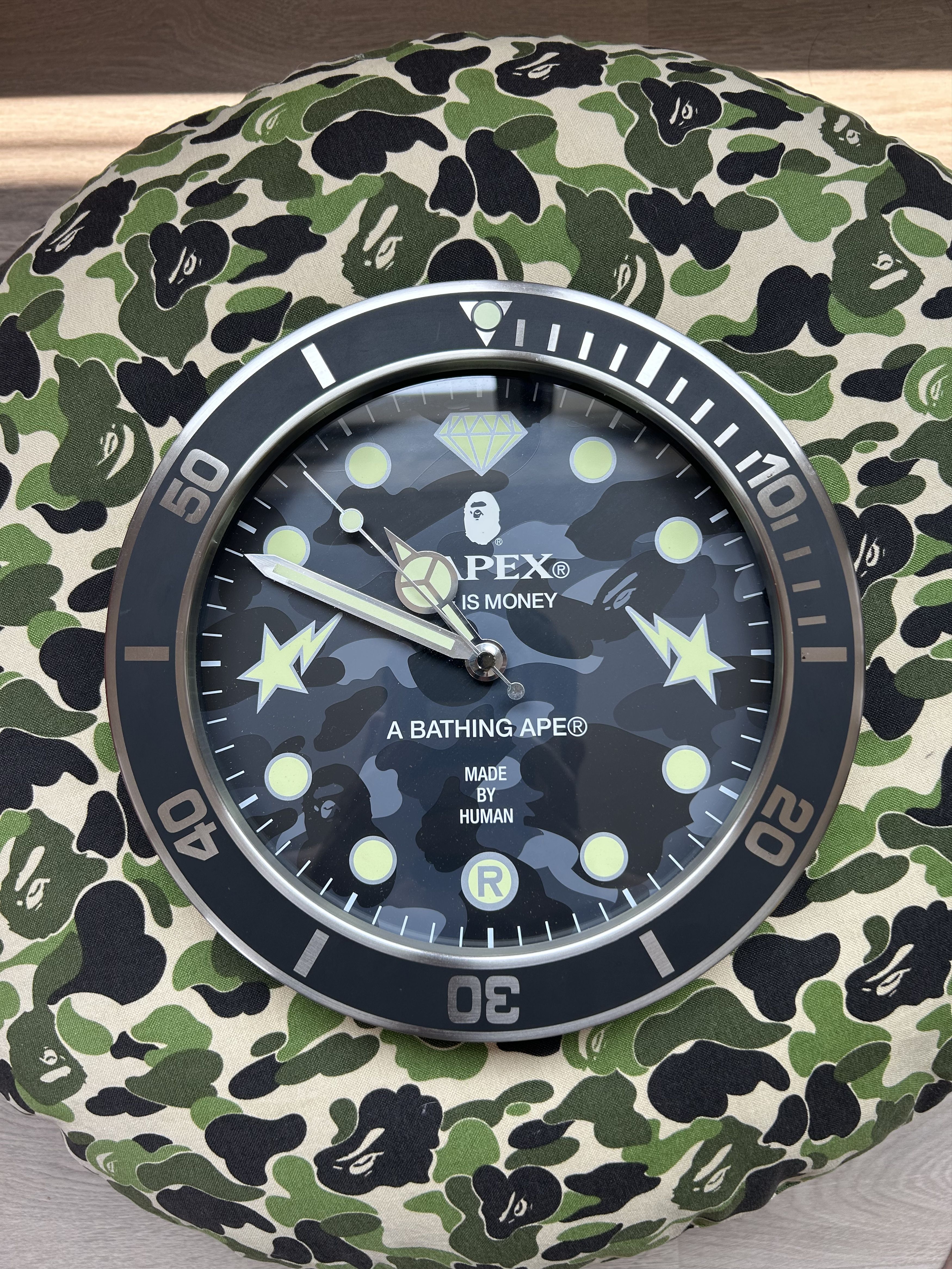 Bape A Bathing Ape Bapex Camo Wall Clock Dark Gray Size ONE SIZE - 1 Thumbnail