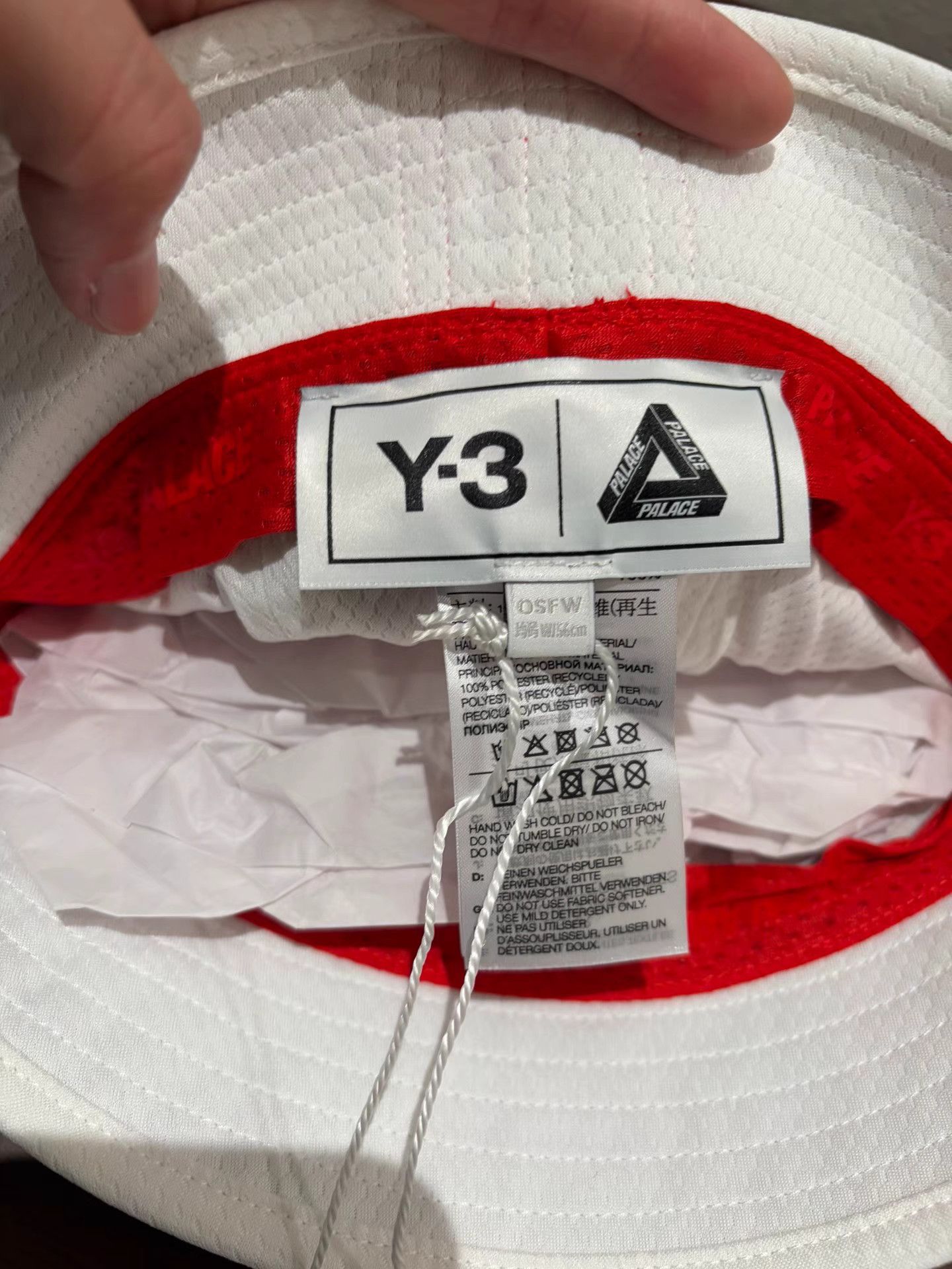 Y-3 Y-3 x PALACE Red & White Bucket Hat K8 Size ONE SIZE - 3 Thumbnail