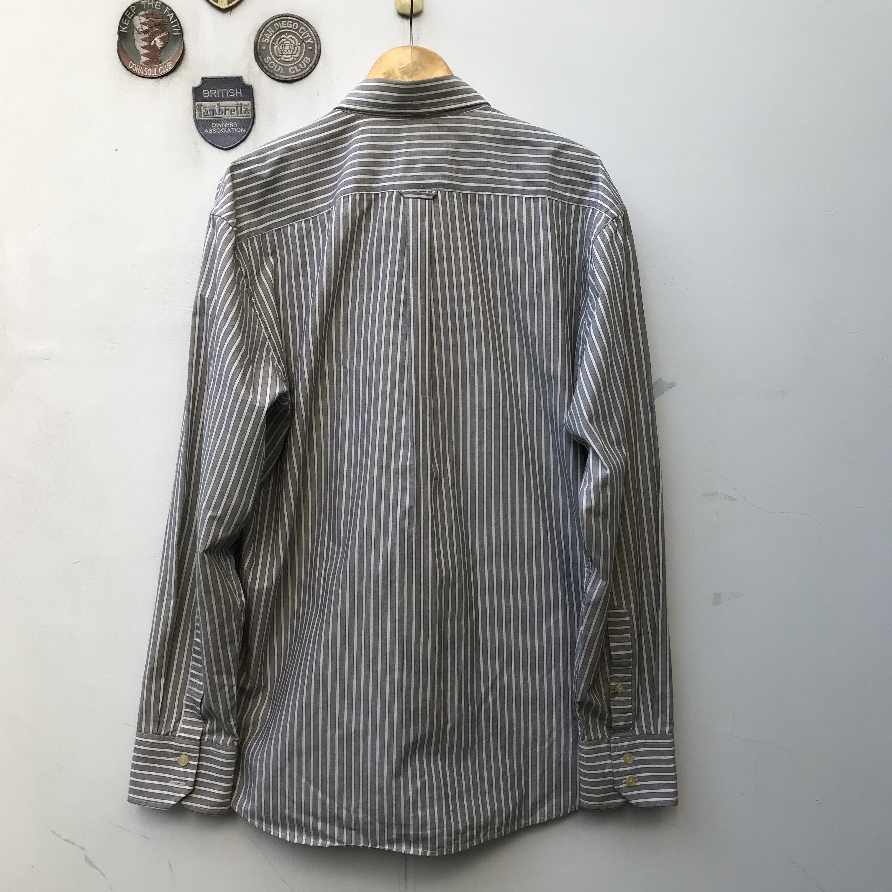 Ben Sherman × Vintage Ben Sherman Grey Stripes Shirt Button down 3 finger Colar Size US XL / EU 56 / 4 - 15 Thumbnail