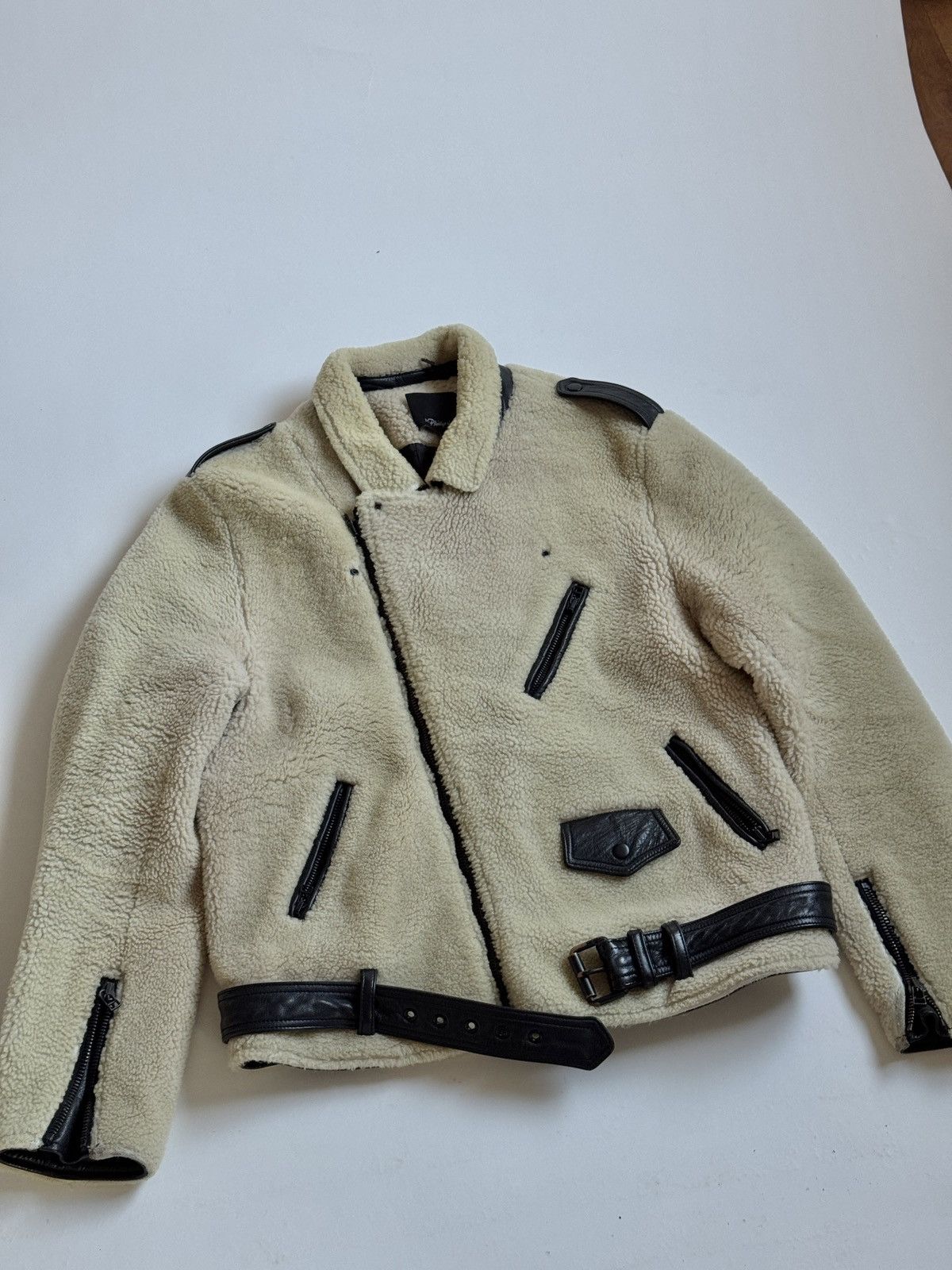 3.1 Phillip Lim Lamb Shearling Blouson / Bomber / Biker Jacket Size US L / EU 52-54 / 3 - 4 Thumbnail