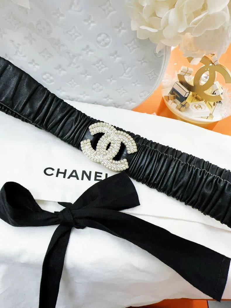 Other Chanel 20k Pearl CC Buckle Black Belt Size ONE SIZE - 9 Thumbnail