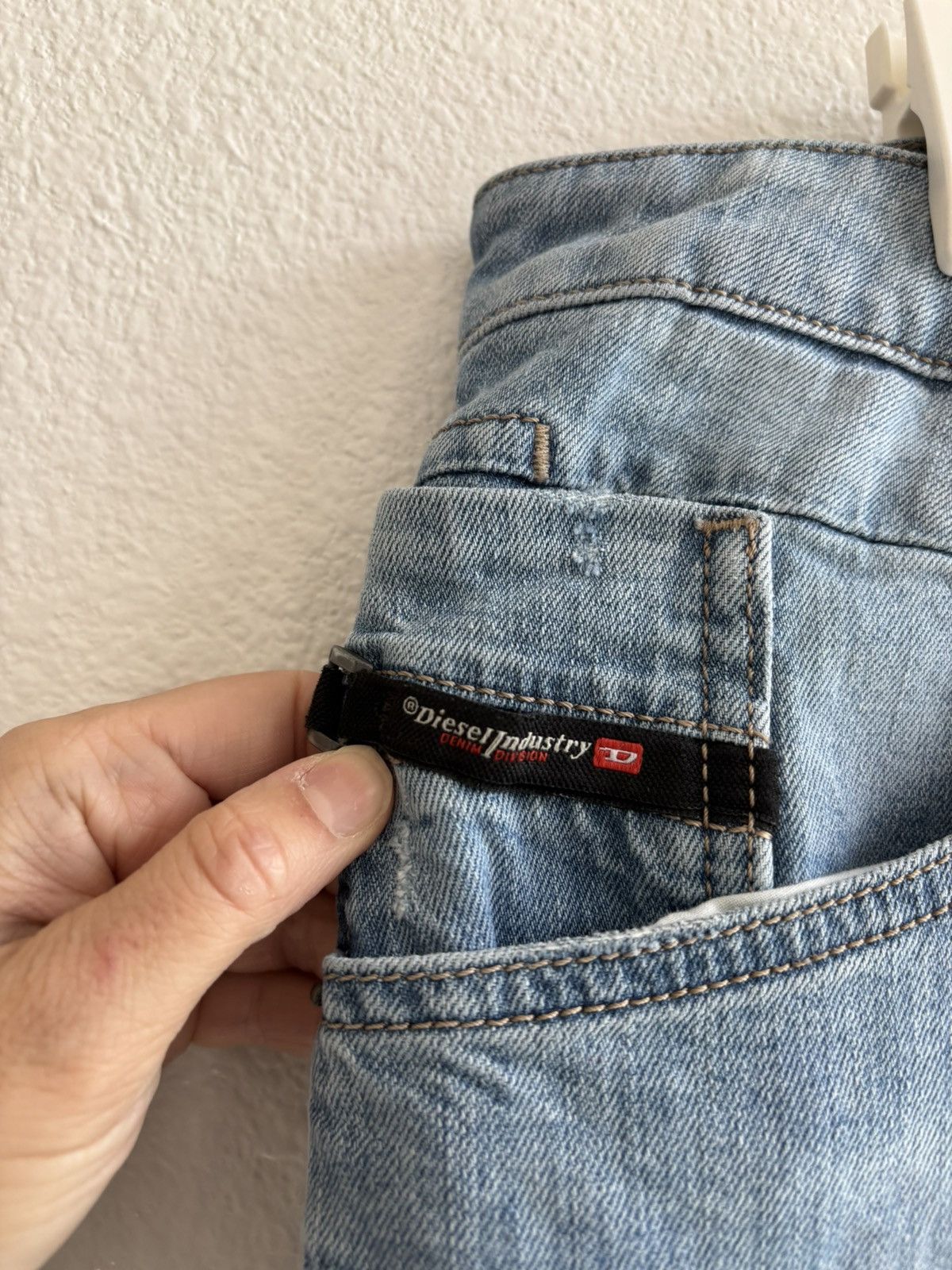 Designer × Diesel Blue Diesel Distressed Tapered Jeans Size US 33 - 3 Thumbnail