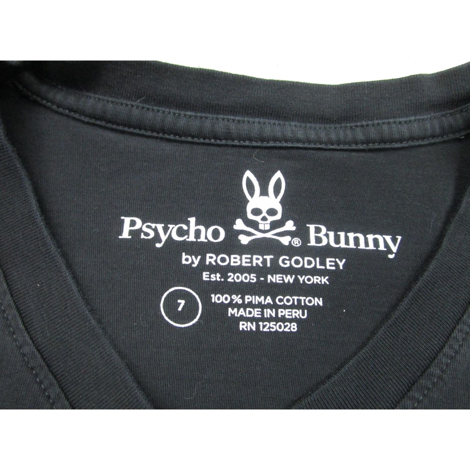 Psycho Bunny Psycho Bunny Shirt Mens 3XL Black V-Neck Pima Cotton Skull Logo Tagless Tee Size US XXL / EU 58 / 5 - 5 Thumbnail