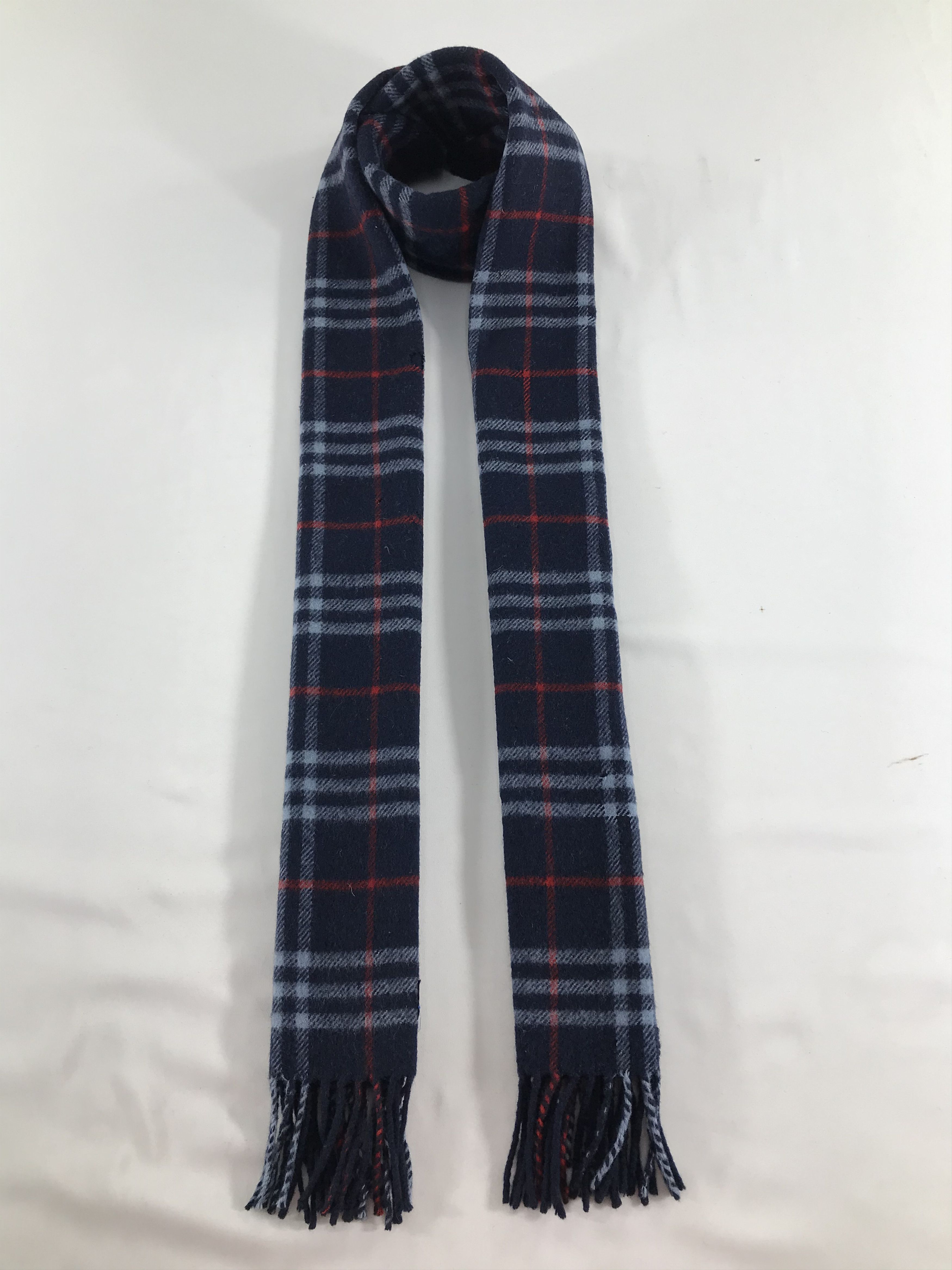 Burberry Burberry Blue Nova Check Wool Scarf Muffler V482 Size ONE SIZE - 1 Thumbnail