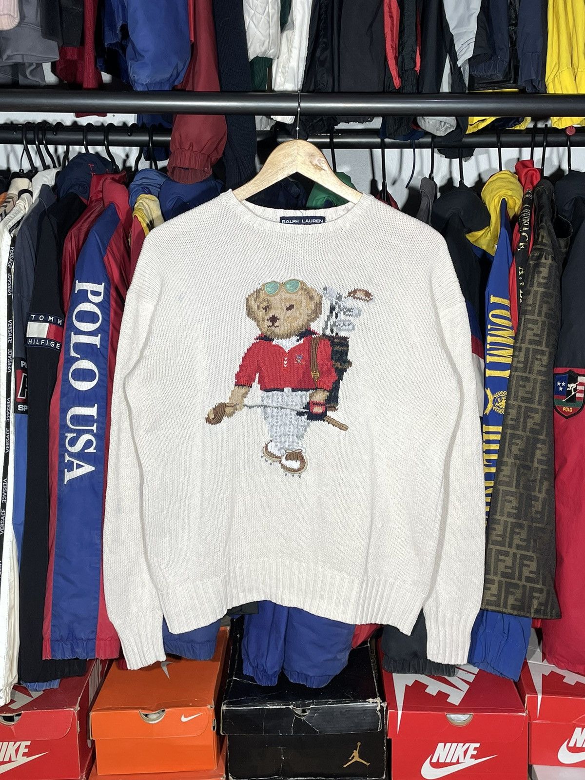 Polo Ralph Lauren × Vintage Sweater Polo Bear Vintage Hand Knit Size US S / EU 44-46 / 1 - 1 Thumbnail