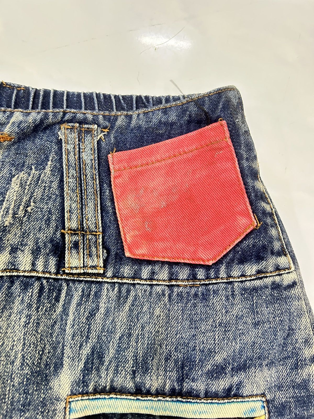 Japanese Brand Vintage Y2K Japanese Sick Artwork Denim Double Layer Jeans Size US 28 / EU 44 - 14 Thumbnail