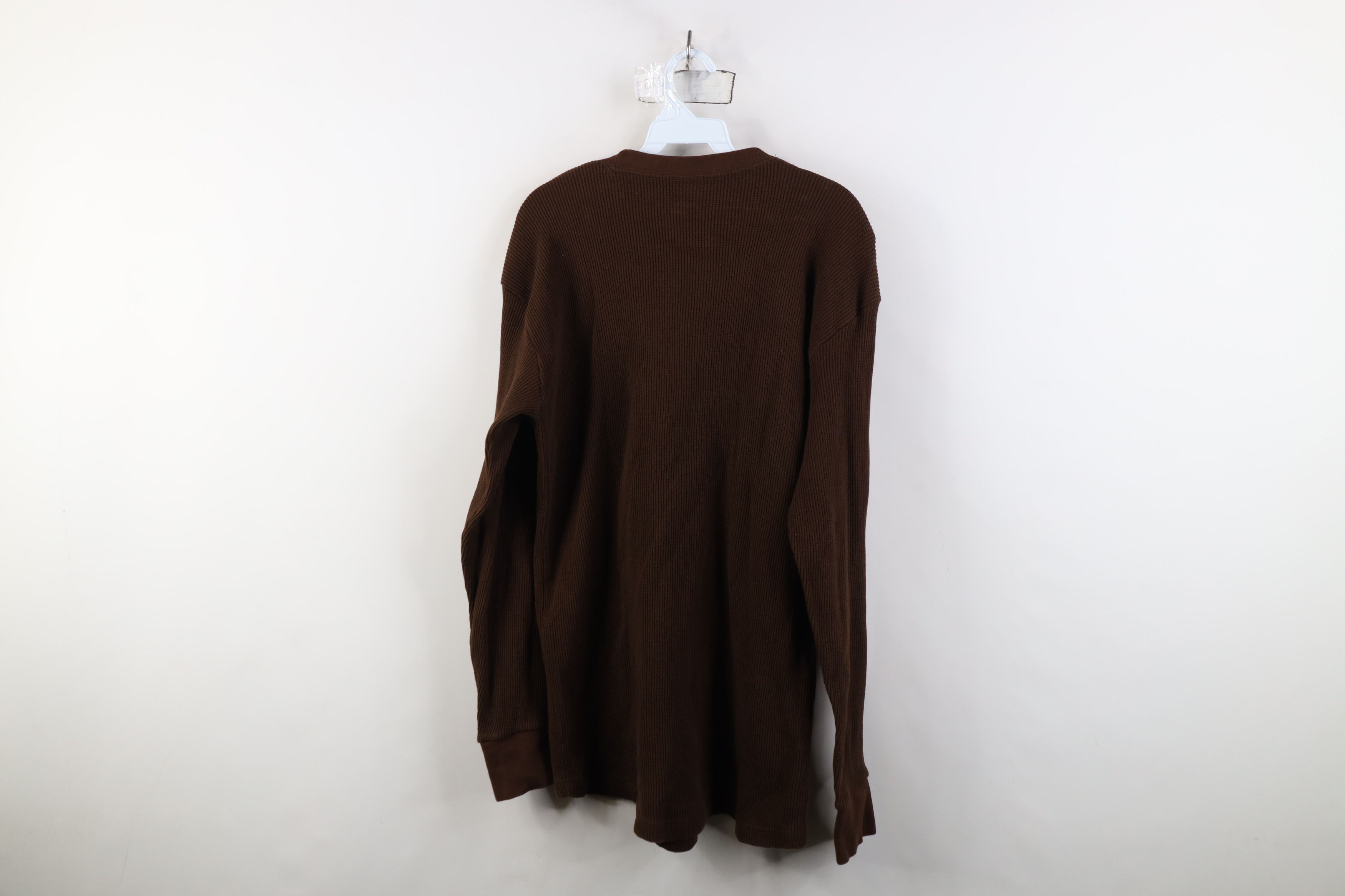 Vintage Vintage 90s Y2K Streetwear Waffle Knit Long Sleeve T-Shirt Size US L / EU 52-54 / 3 - 11 Thumbnail