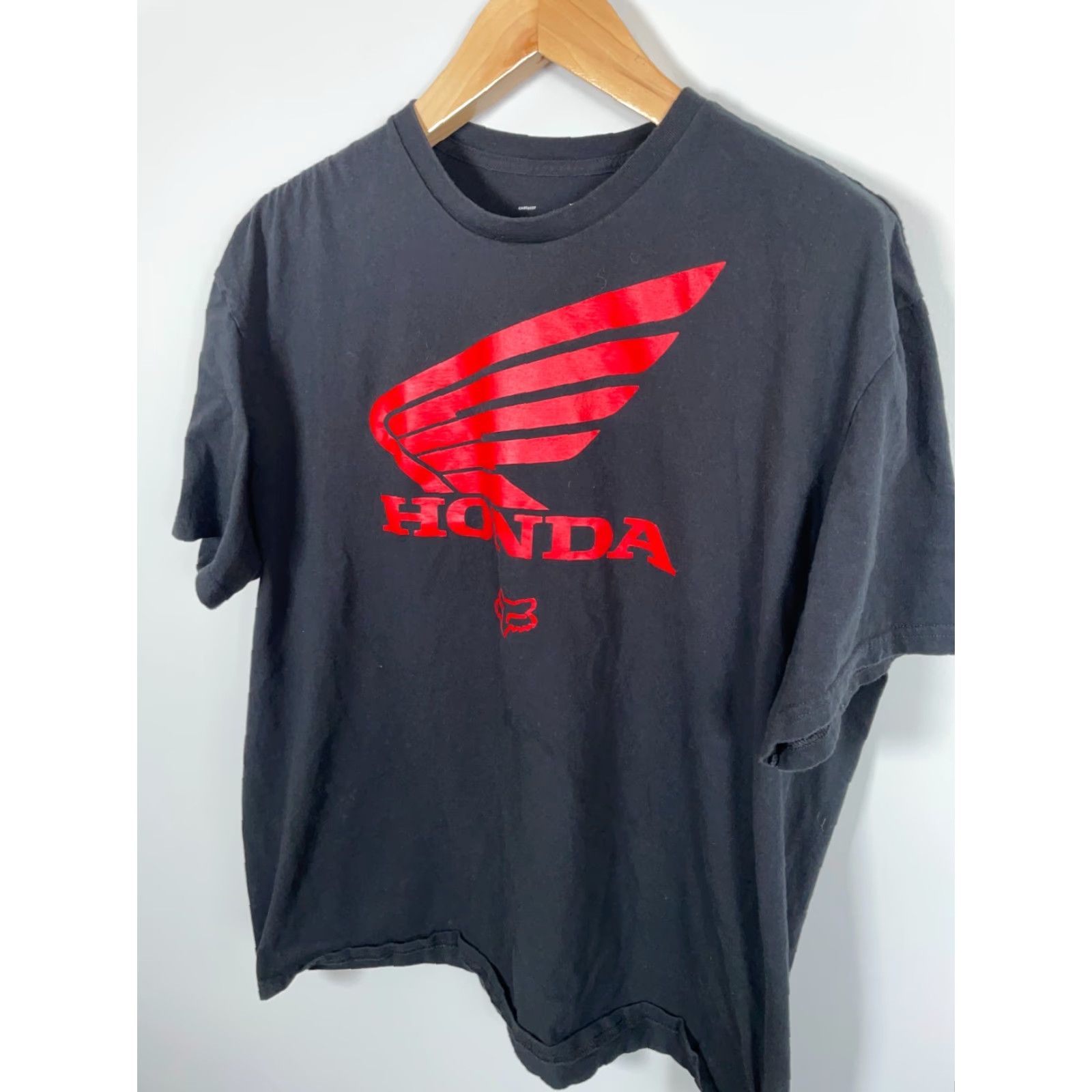 Fox Racing Fox Racing T-Shirt Black XL Honda Logo Graphic Print Short Sleeve Crew Neck Mens Size US XL / EU 56 / 4 - 7 Thumbnail
