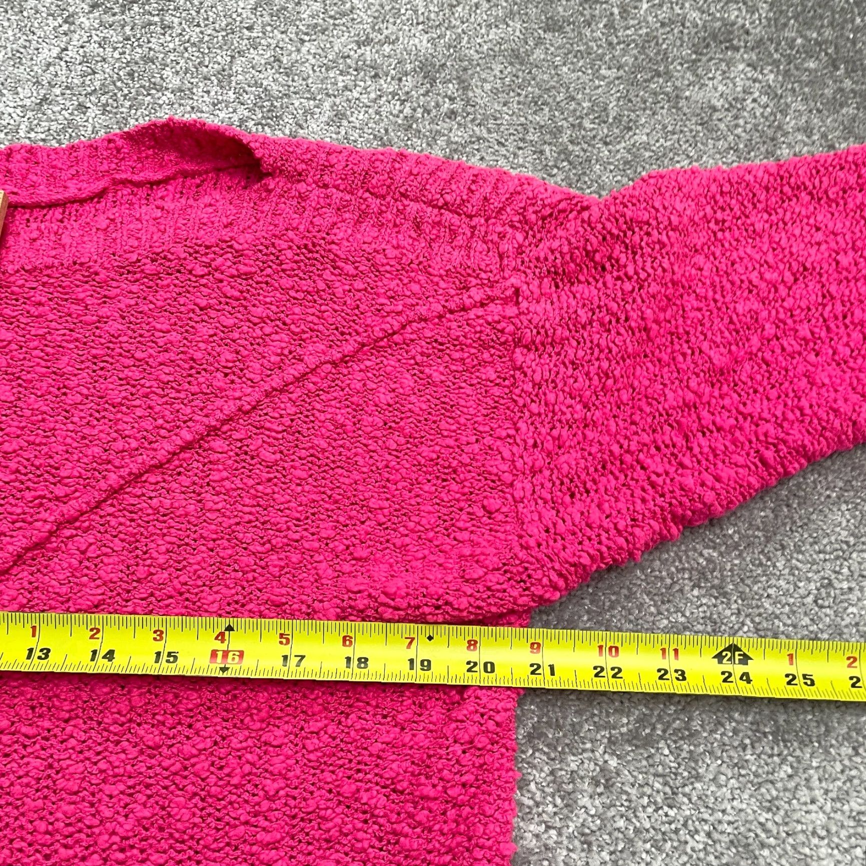 Pinko Popcorn Pullover Sweater Womens Large Hot Pink Crew Neck Knit Casual Stretch Size L / US 10 / IT 46 - 6 Thumbnail