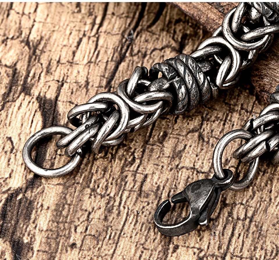 Jewelry Braided Steel Lantern Chain Bracelet Size ONE SIZE - 4 Thumbnail