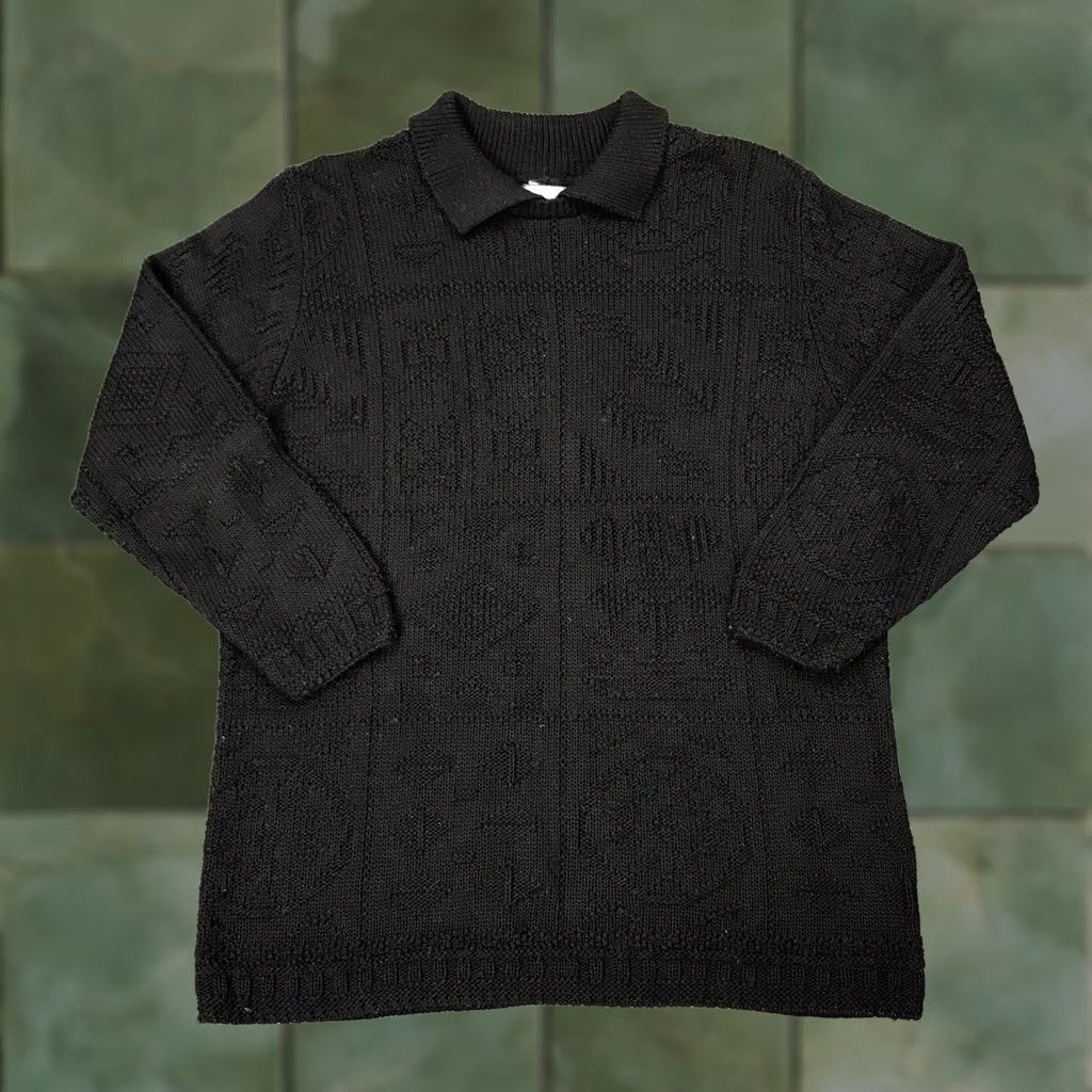 Vintage VTG 90s Alfred Dunner Women Black Cable Knit Sweater 3/4 Sleeves Medium Made USA Size M / US 6-8 / IT 42-44 - 1 Thumbnail