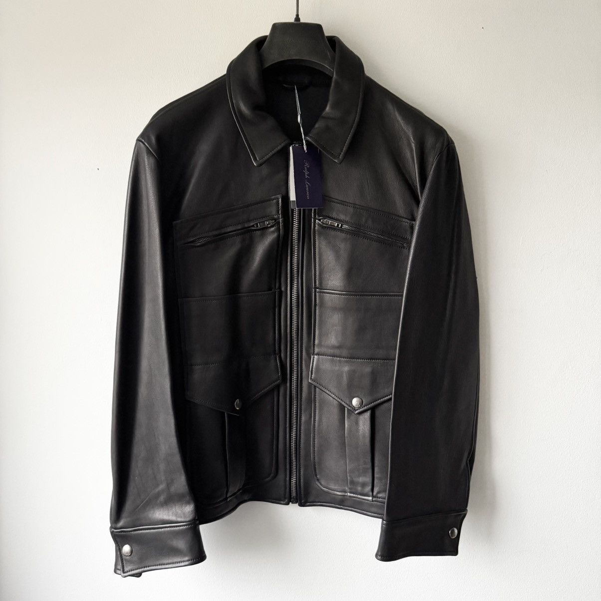 Ralph Lauren Purple Label Ralph Lauren Purple Label Black Lamb Leather Safari Jacket Size US L / EU 52-54 / 3 - 1 Thumbnail