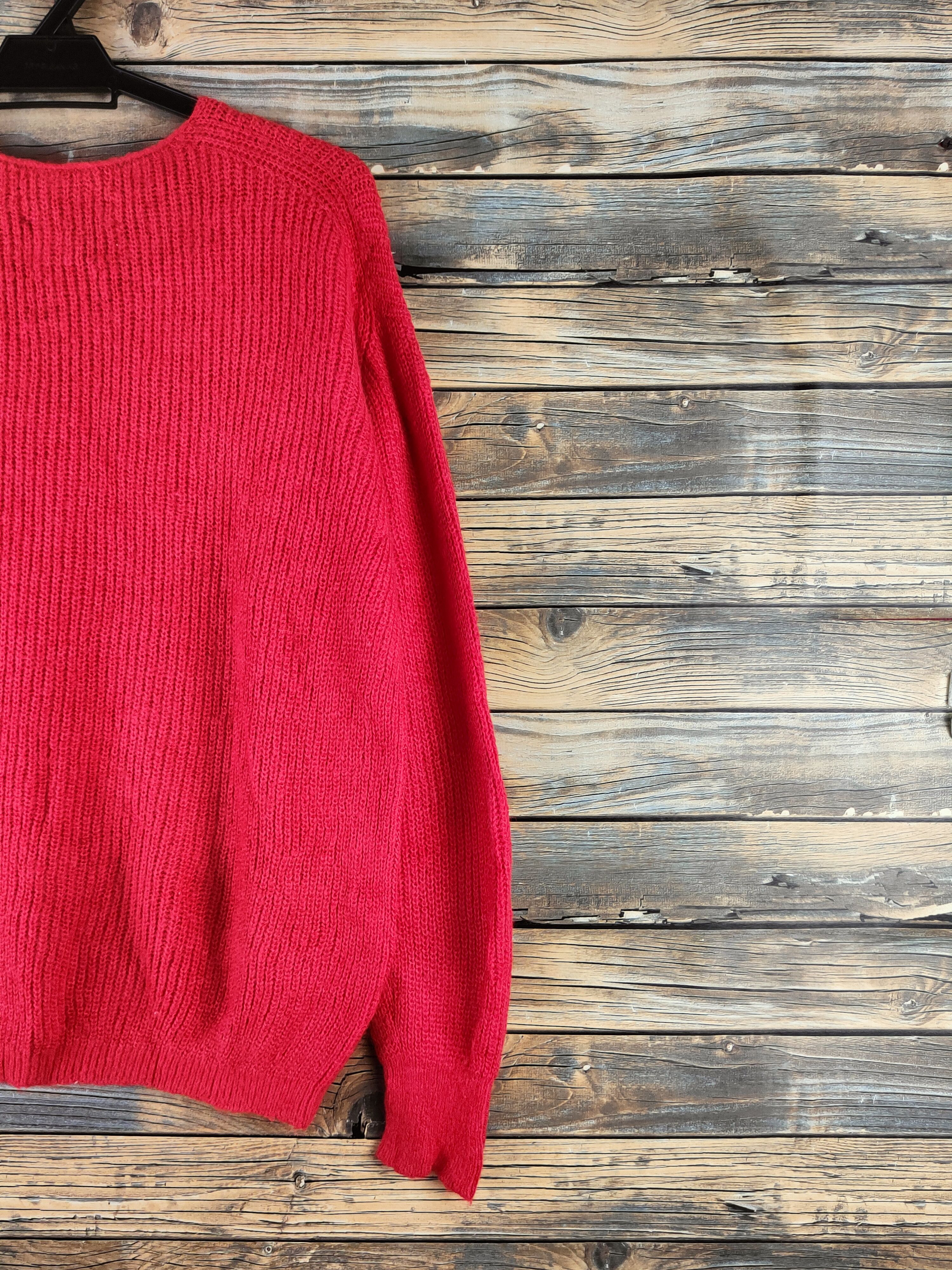 Japanese Brand DL Qtume Red Knitwear Sweatshirts #46-940 Size L / US 10 / IT 46 - 9 Thumbnail