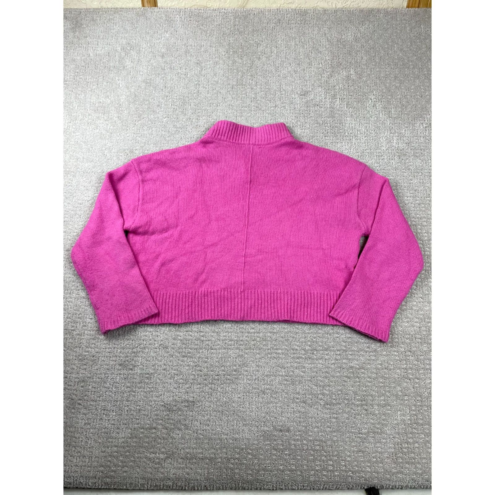 Gap Gap Womens Sweater XS Pink Knit V Neck Cropped Oversized Pullover Size XS / US 0-2 / IT 36-38 - 5 Thumbnail