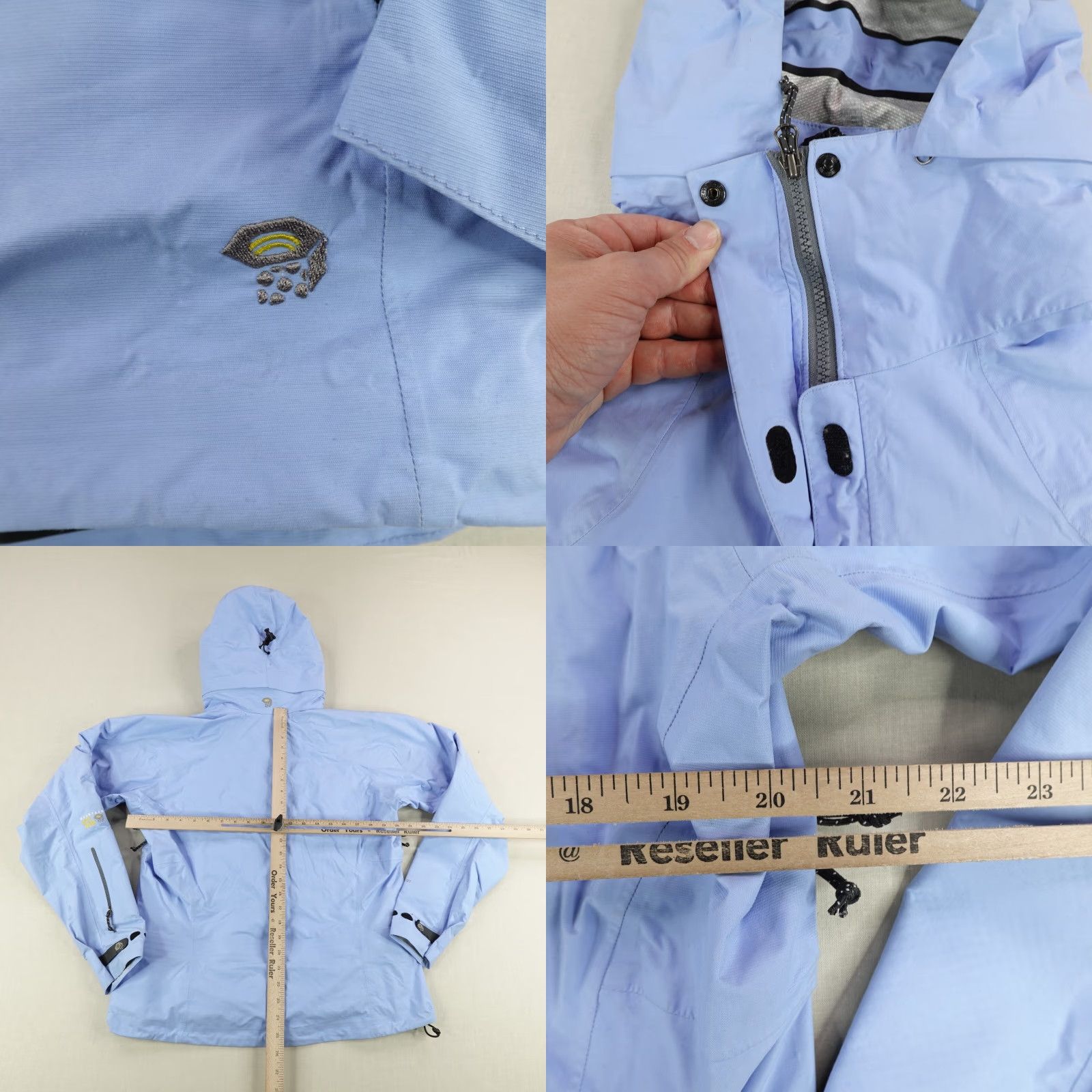 Mountain Hardwear VINTAGE Mountain Hardwear Jacket Women Medium Blue Descent DT Hybrid Fleece Shell Hooded Water Resistant Windproof Pockets 90s? Size M / US 6-8 / IT 42-44 - 8 Thumbnail