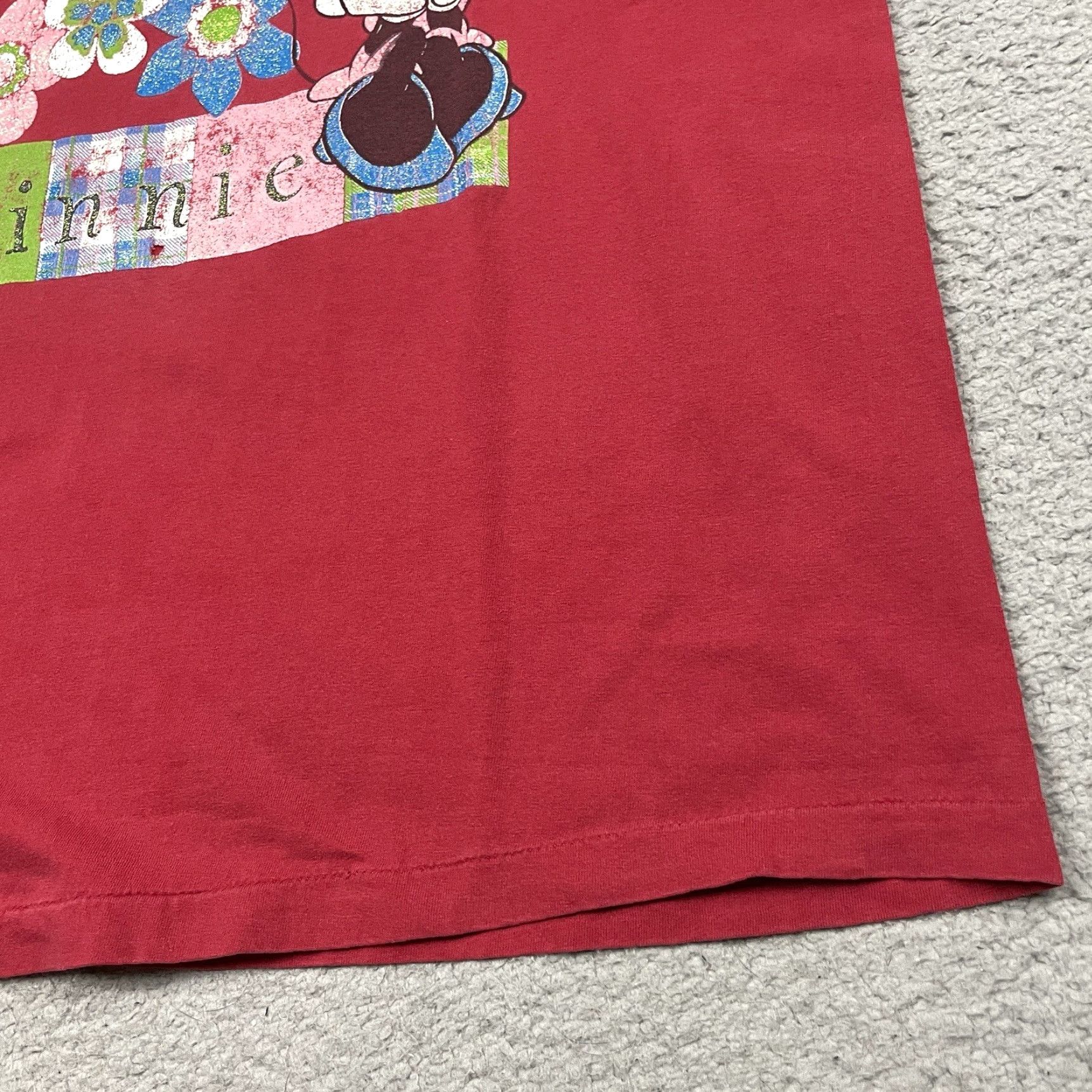 Disney VINTAGE Disney Mickey Minnie T-Shirt Crew Neck Short Sleeve Unisex Adults XL Red 1990s Graphic Print Cotton Made In USA Florida Size US XL / EU 56 / 4 - 5 Thumbnail