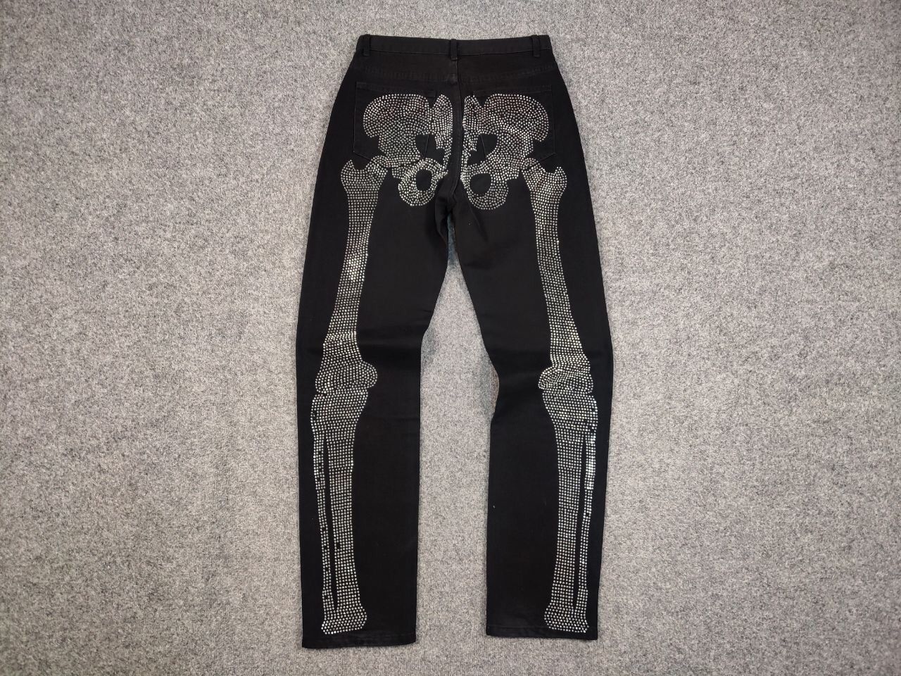 Japanese Brand Vintage Japanese Skeleton diamond Logo Black Denim Jeans Size US 30 / EU 46 - 8 Thumbnail