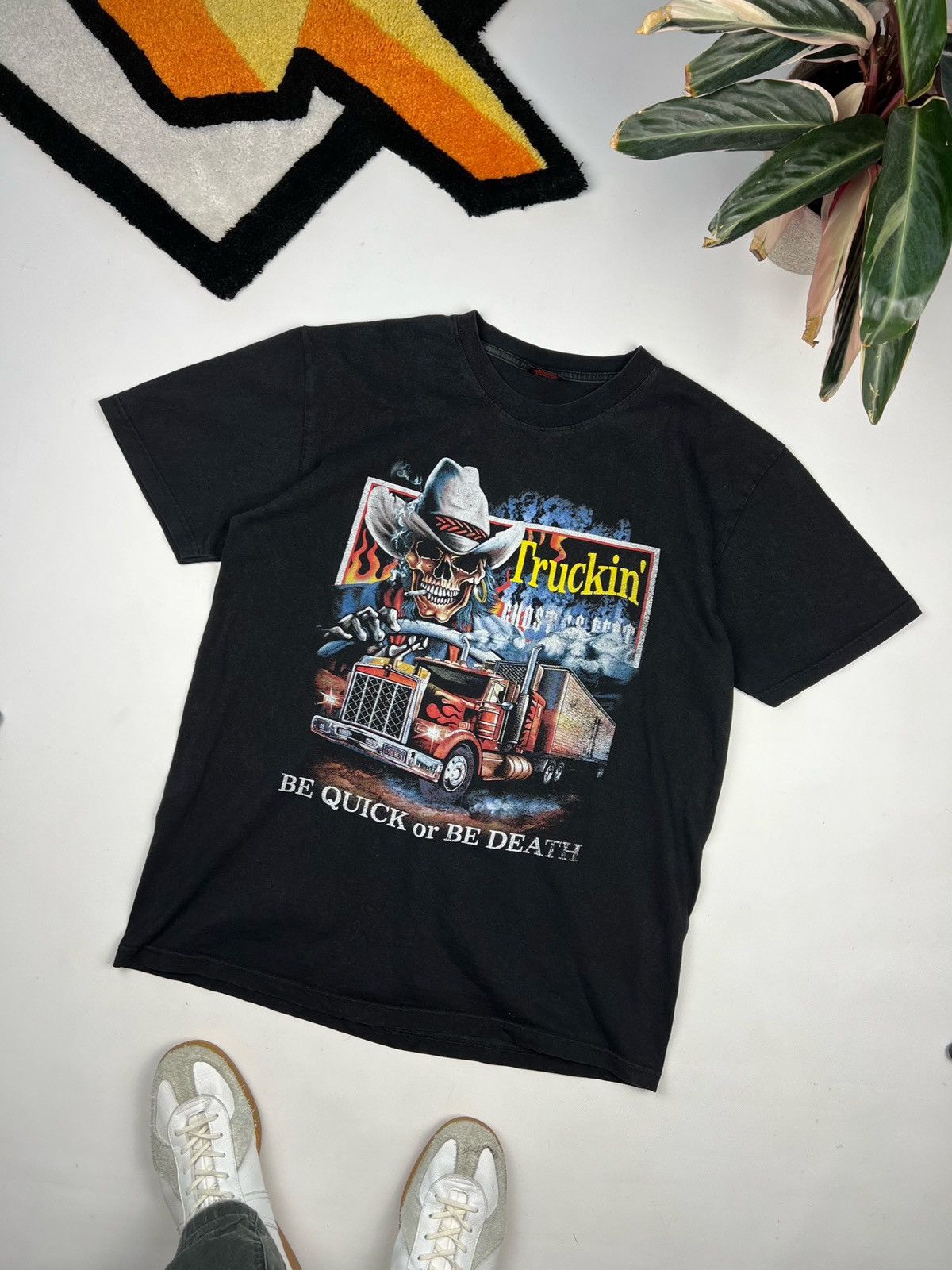 Harley Davidson × Vintage Vintage Truckers only 3D Emblem style T-shirt bone skull Size US XL / EU 56 / 4 - 3 Thumbnail