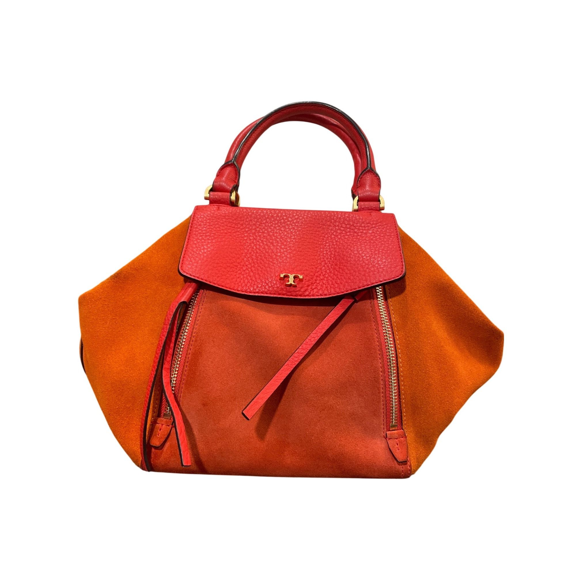 Tory Burch Tory Burch wms red orange suede leather tassled crossbody ha Size ONE SIZE - 1 Thumbnail