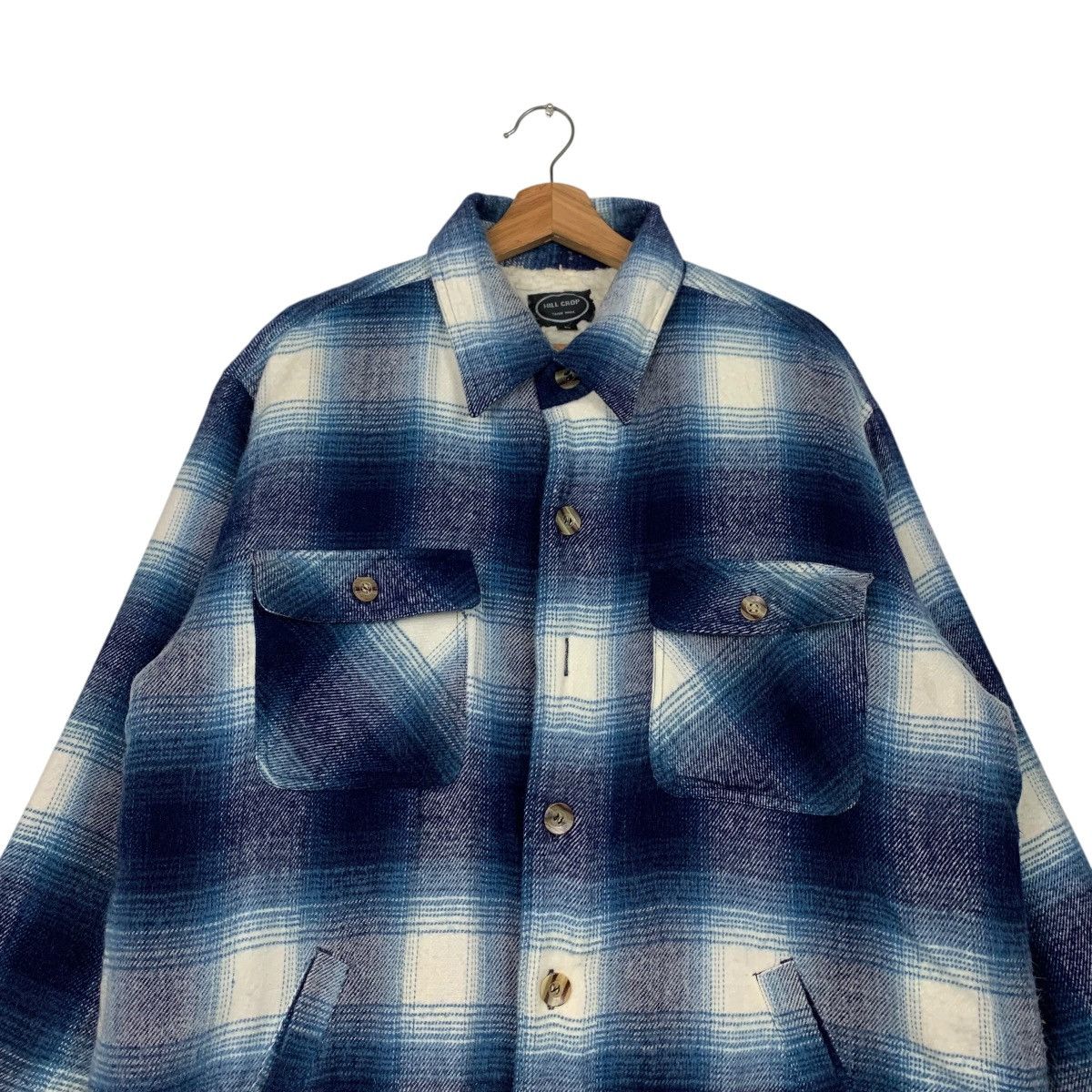 Flannel HILL CROP Shadow Plaid Fleece Lined Flannel Jacket #2187-C97 Size US L / EU 52-54 / 3 - 2 Thumbnail