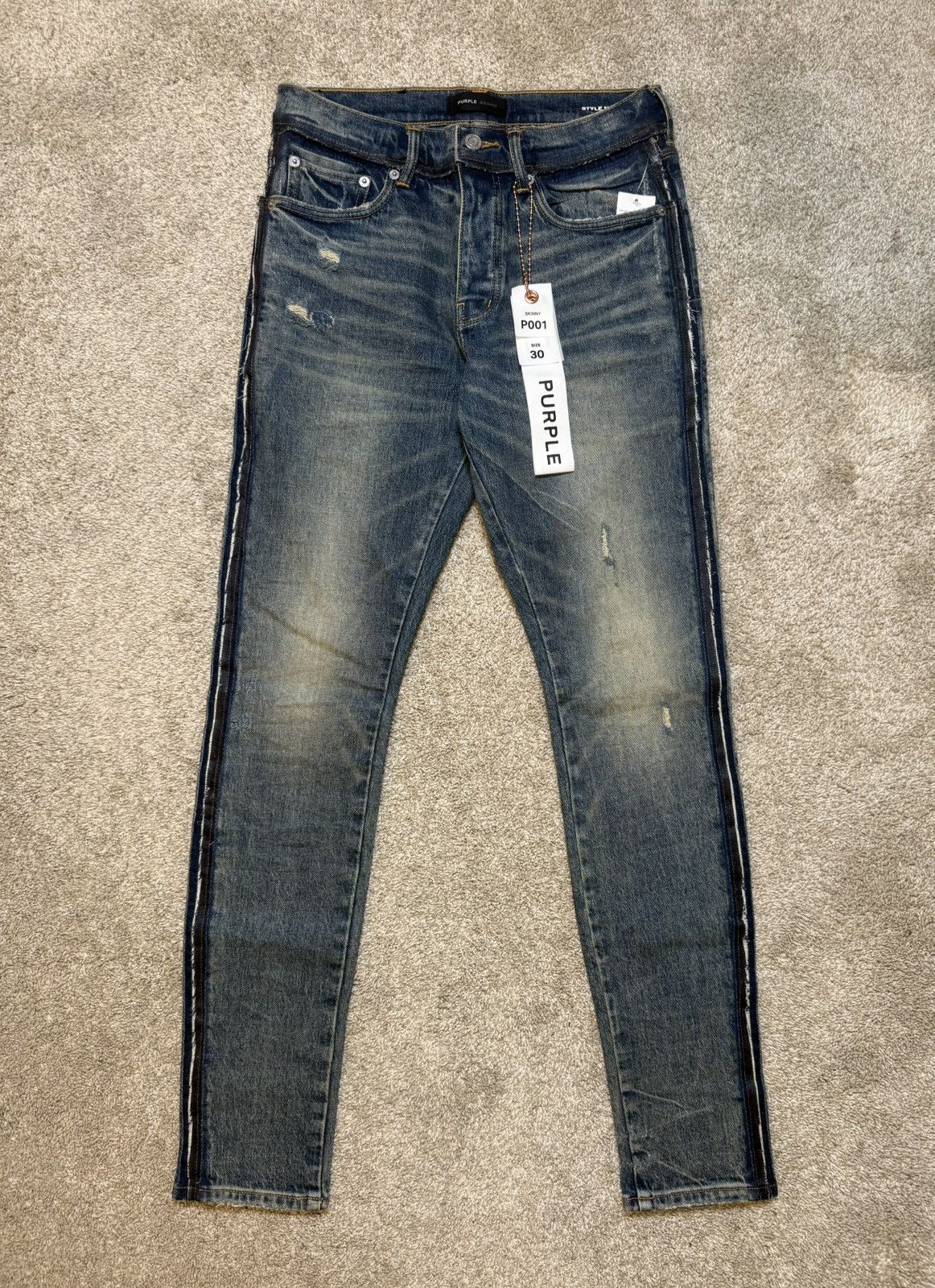 Purple Brand Purple Brand Shadow Seam Distressed Skinny Jeans P001 Size US 30 / EU 46 - 1 Thumbnail