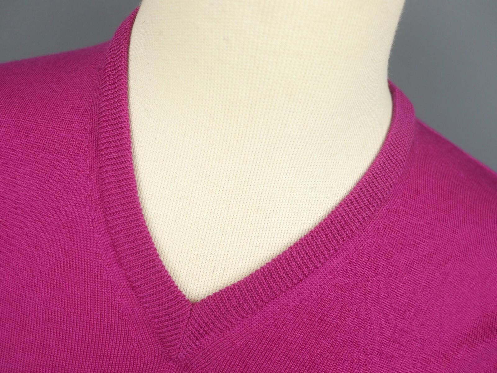 Designer PELIKAMO ZURICH Pink Wool Tight Knit Pullover Sweater Size L Size L / US 10 / IT 46 - 6 Thumbnail