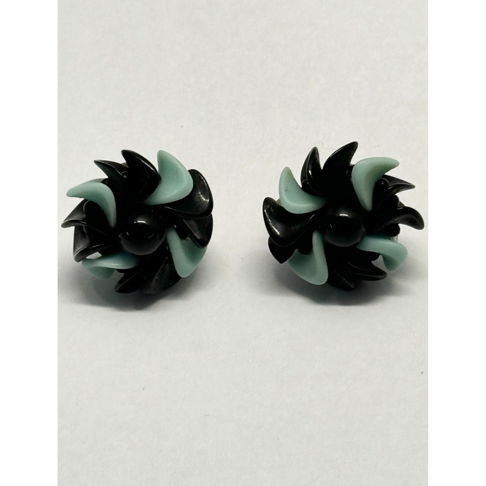 Vintage Vintage blue and black glass earrings Size ONE SIZE - 4 Thumbnail