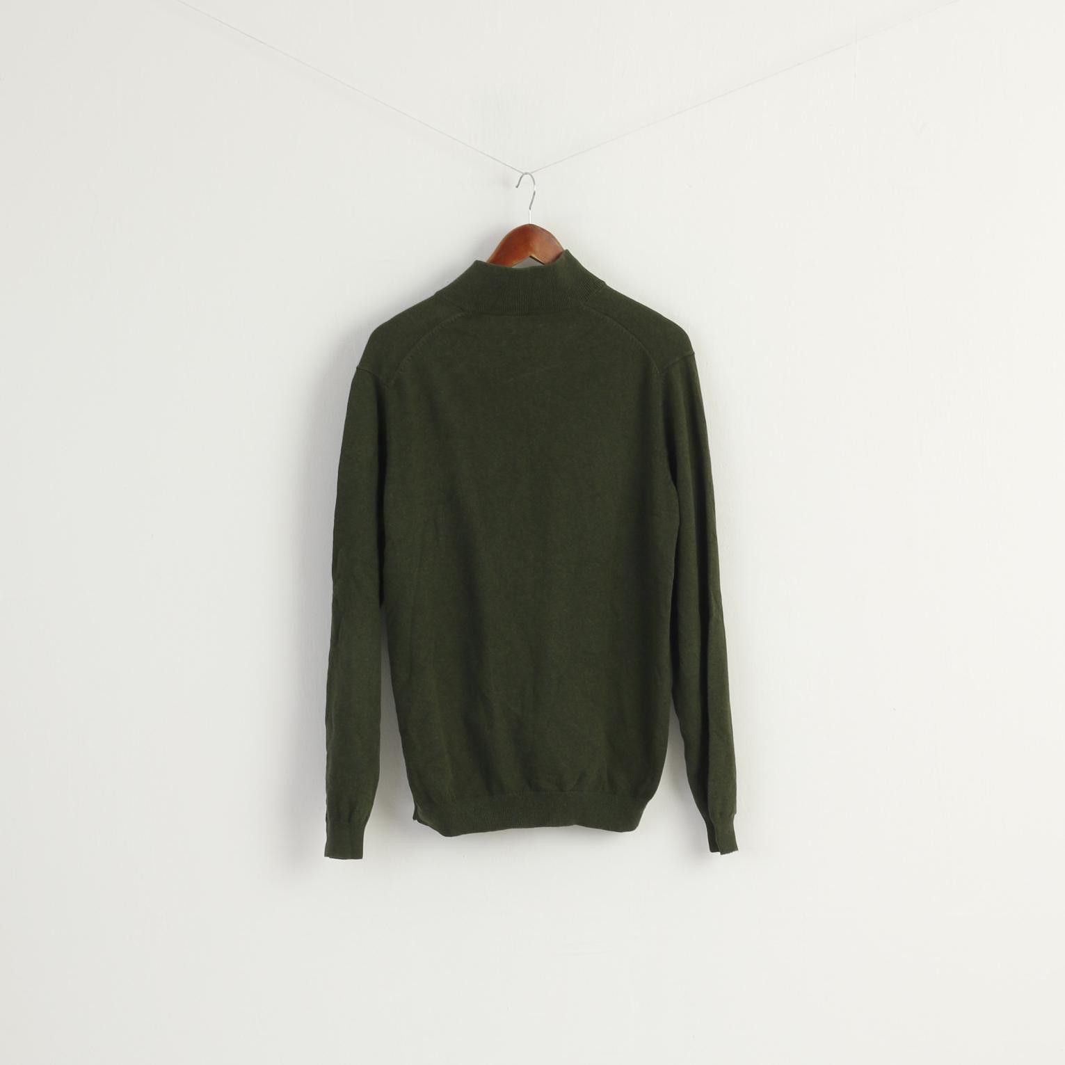Massimo Dutti Massimo Dutti Men L (M) Jumper Green Cotton 9573 Size US L / EU 52-54 / 3 - 7 Thumbnail