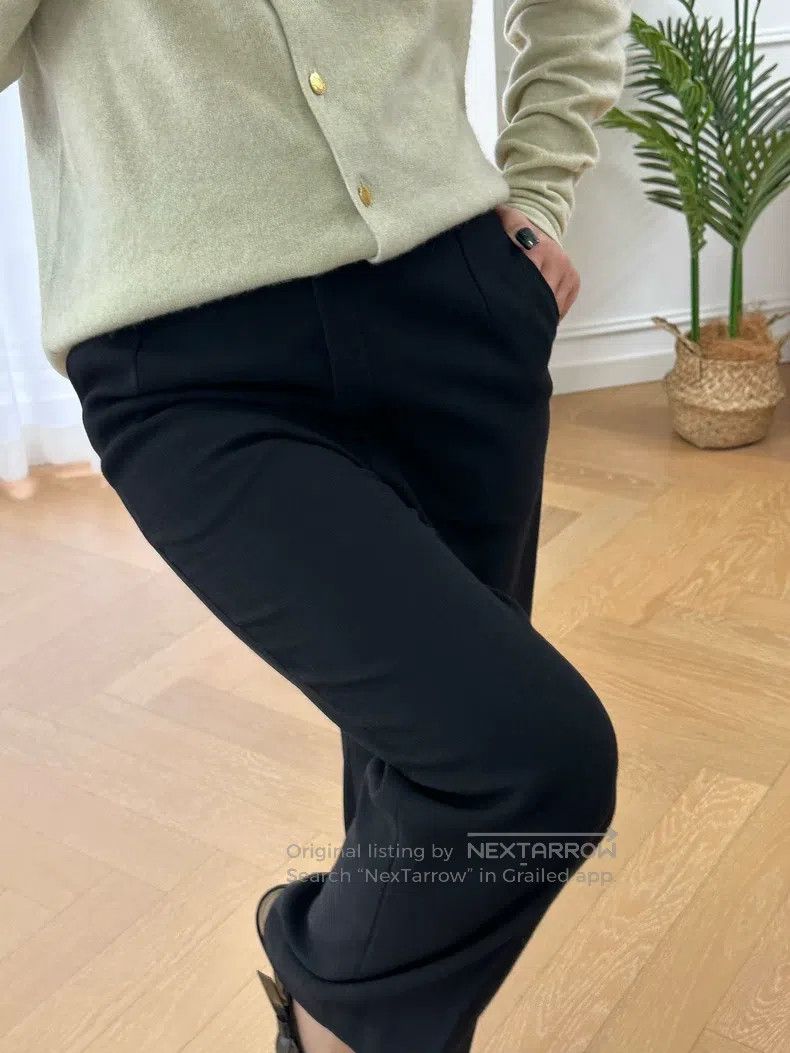 Hermes Hermes Fine Wool Straight Leg Business Pants, Black Size 24" / US 00 / IT 34 - 3 Thumbnail