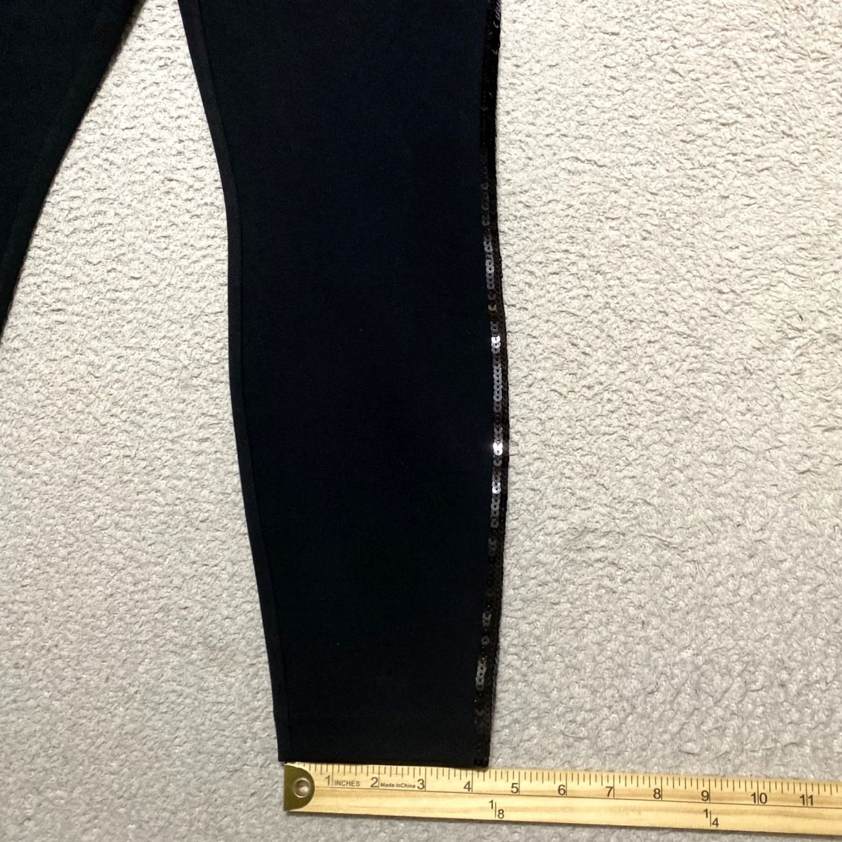 Spanx Spanx Womens Leggings Black Sequin Stripe Slim Pull On XS S Image: Spanx Womens Small Pants Black Leggings Black Skinny Sequin Striped Pull On Size 42" / US 20 - 5 Thumbnail