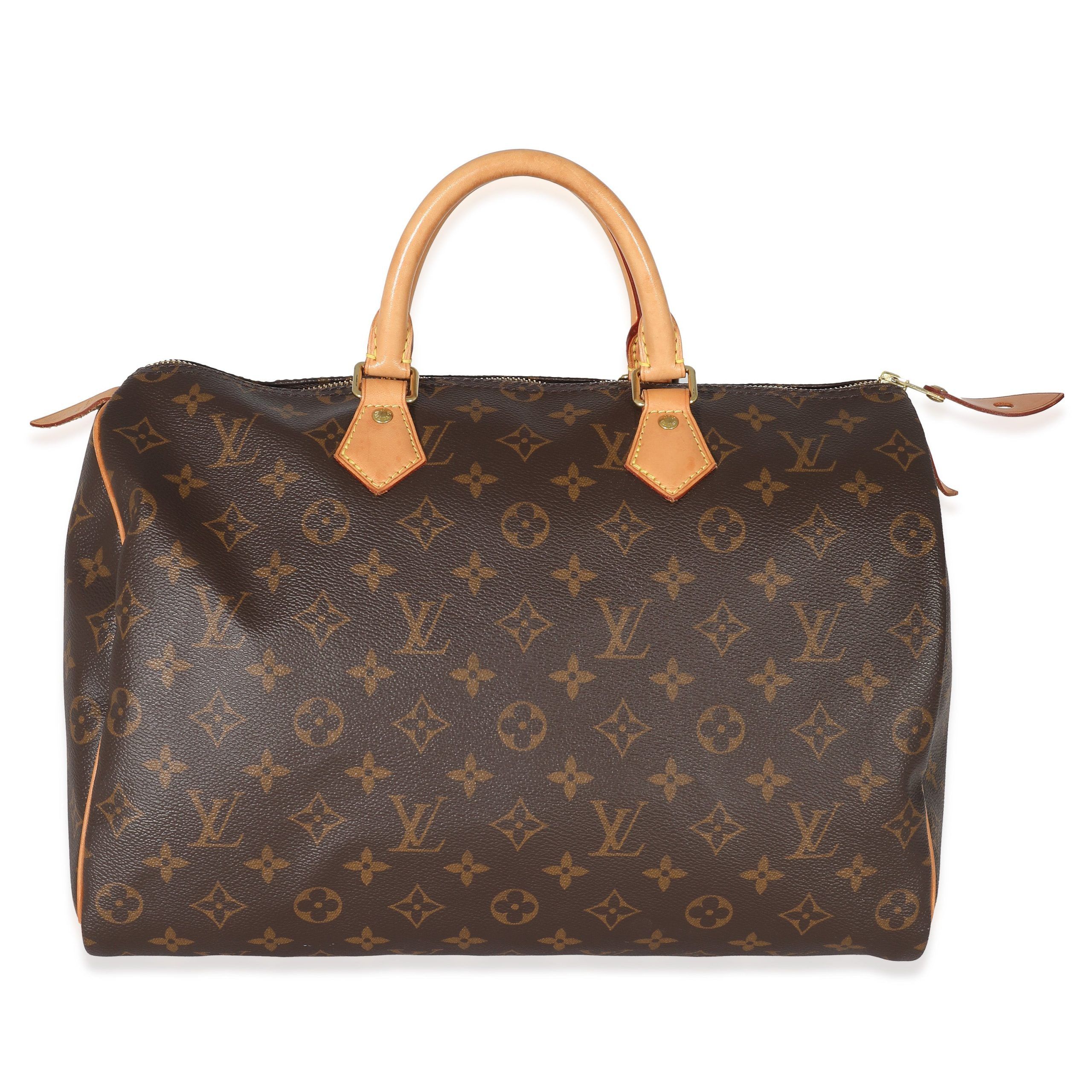 image of Louis Vuitton Monogram Canvas Speedy 35 in Brown, Women's