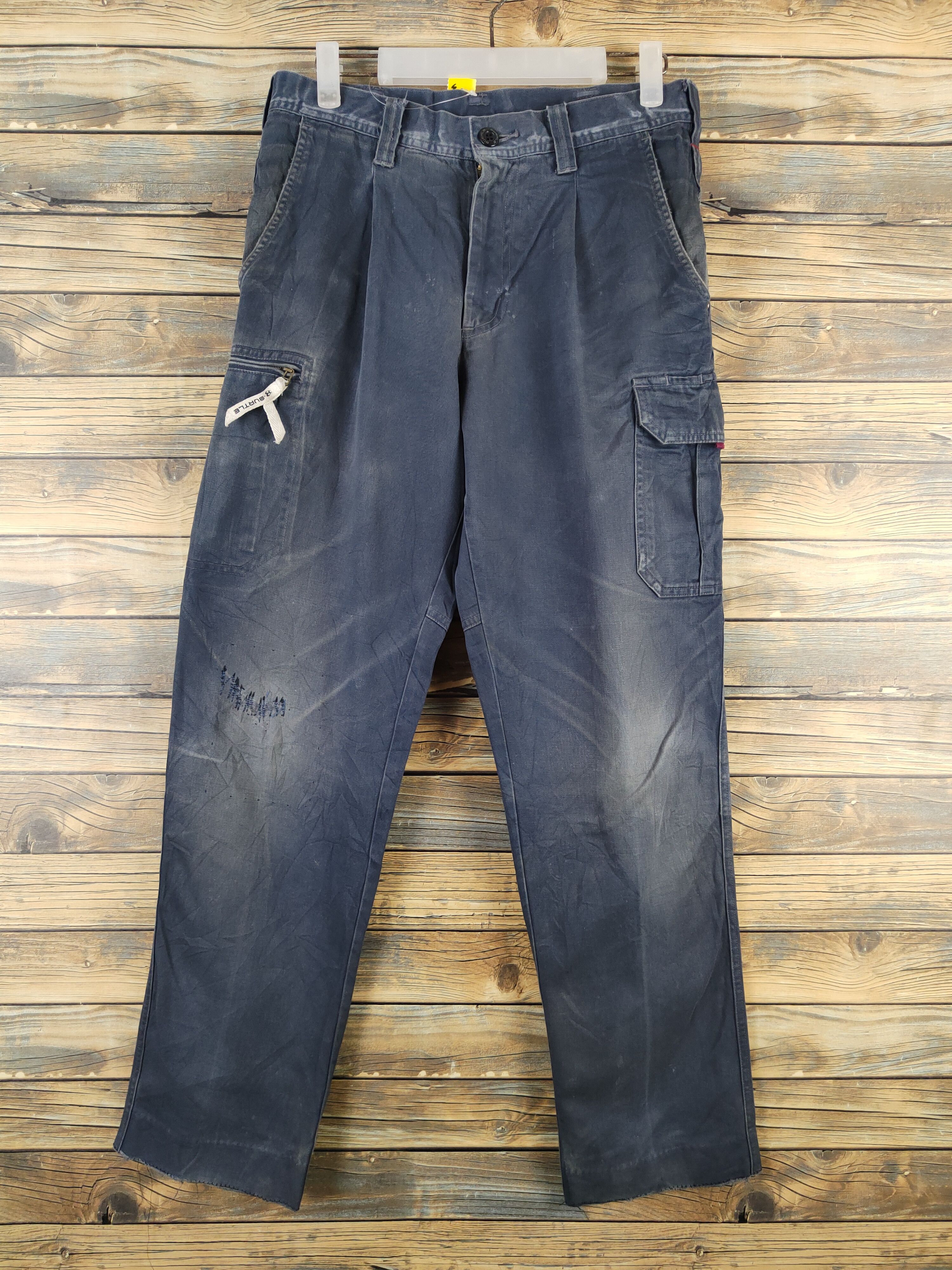 Japanese Brand Burtle Navy Faded Multipocket Tactical Cargo Pants #W2206 Size US 30 / EU 46 - 1 Thumbnail