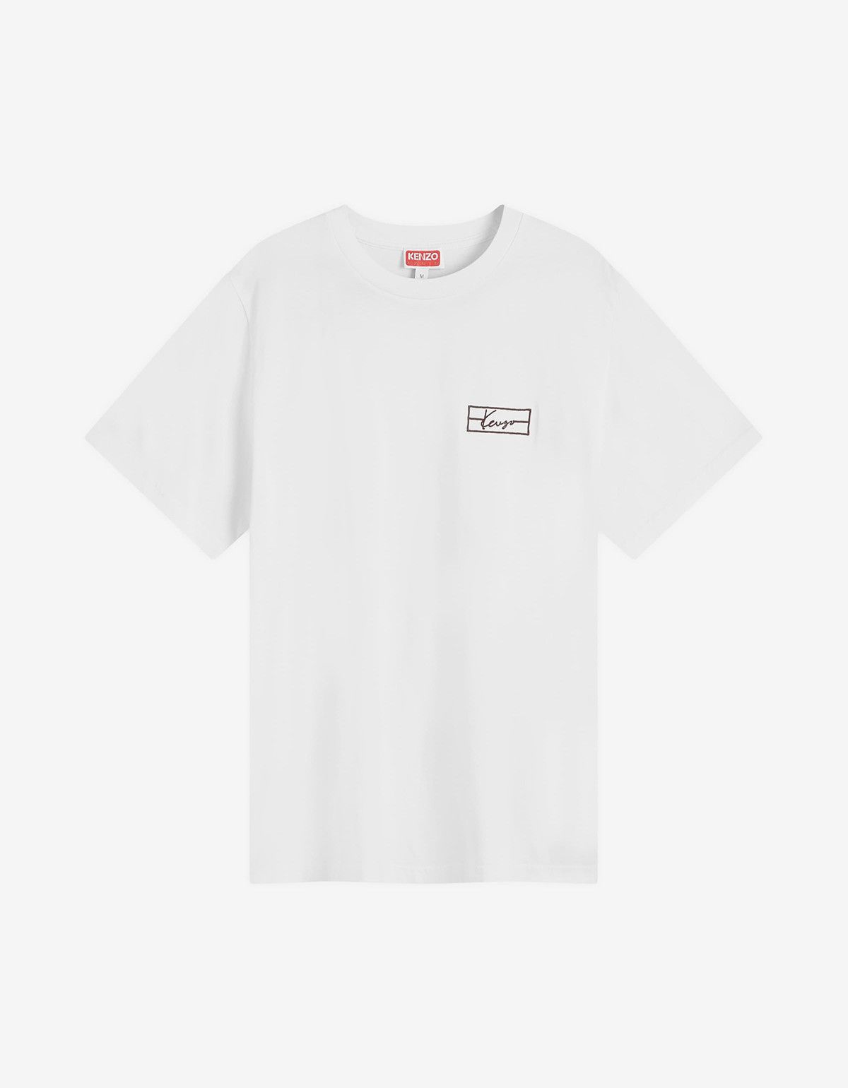 Kenzo Off White Logo Embroidered Cotton T-Shirt main image 0