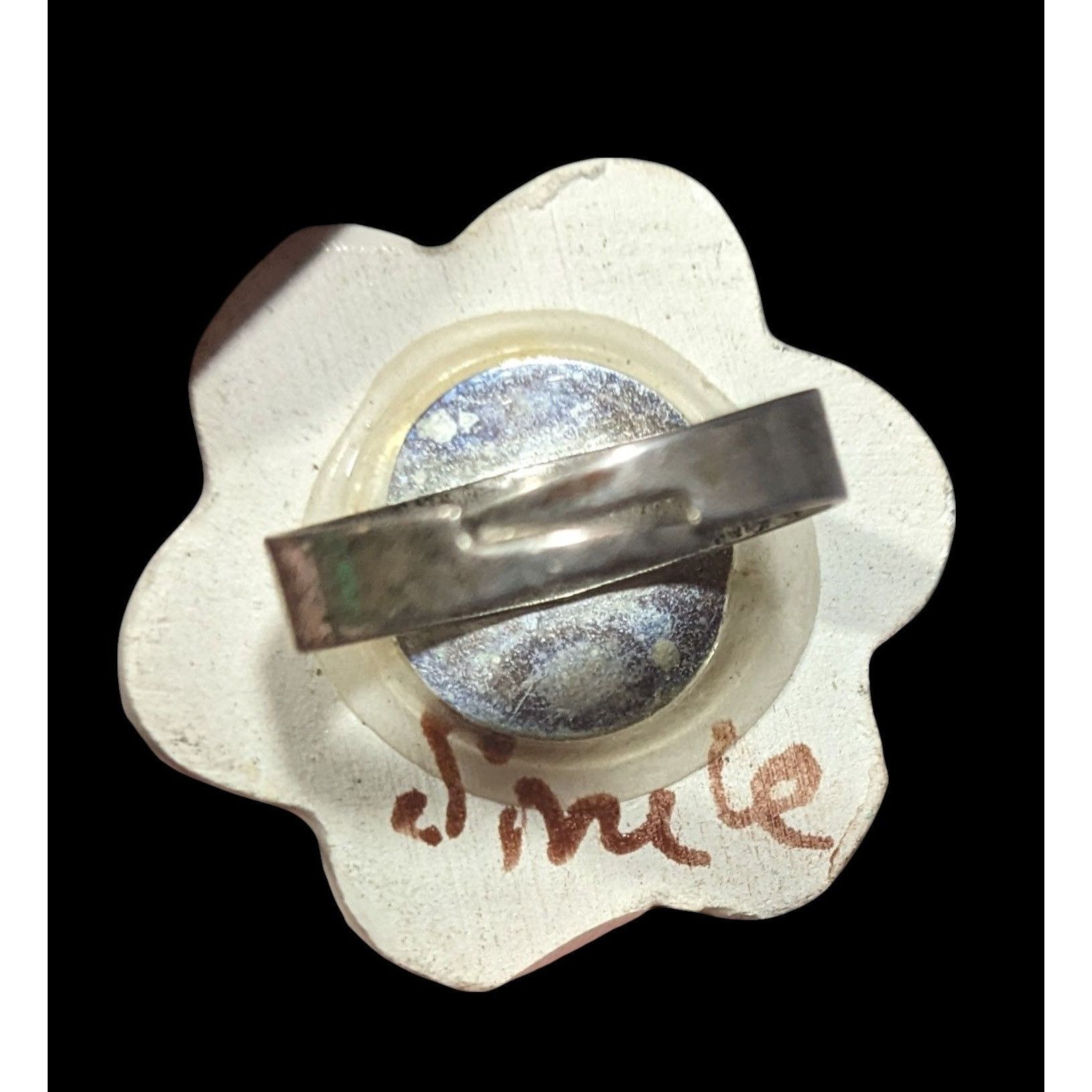 Other Vintage Retro Handmade Ceramic Green Floral Adjustable Ring Size ONE SIZE - 10 Thumbnail
