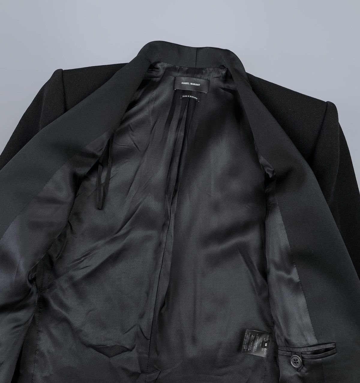 Isabel Marant Women's ISABEL MARANT Satin Trimmed Wool Cropped Jacket 38 Size XS / US 0-2 / IT 36-38 - 12 Thumbnail