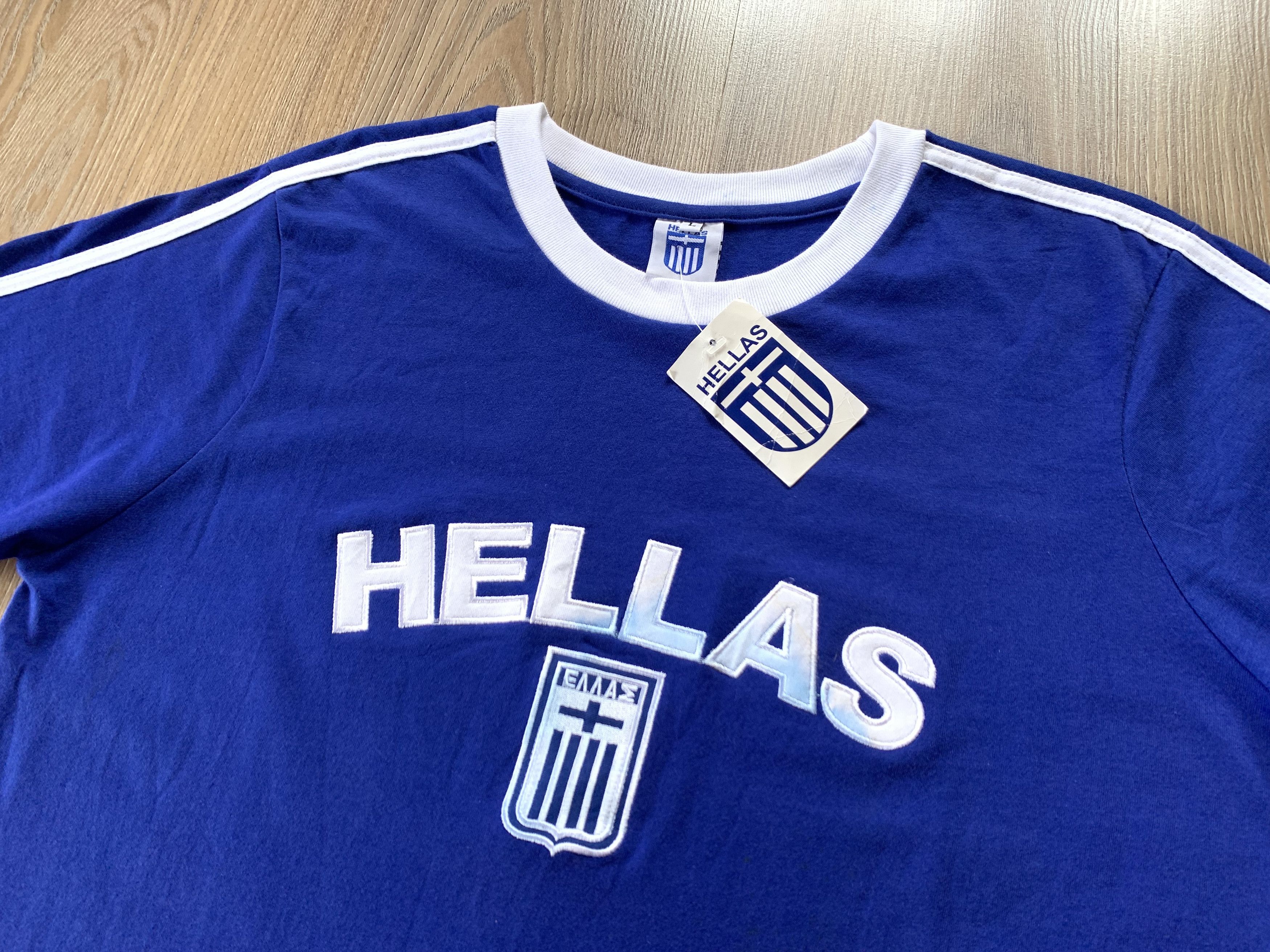 Vintage Rare Hellas Greece Spellout Cotton T Shirt Size US L / EU 52-54 / 3 - 4 Thumbnail